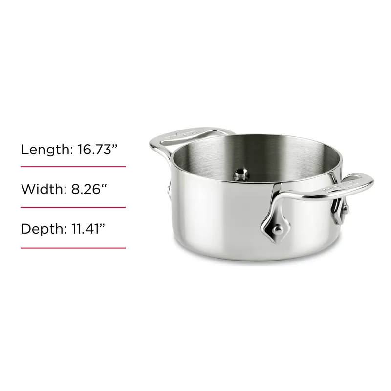 All-Clad 59914 Stainless Steel Dishwasher Safe 0.5-Quart Soup / Souffle Ramekins Cookware Set. 2-Piece. Silver