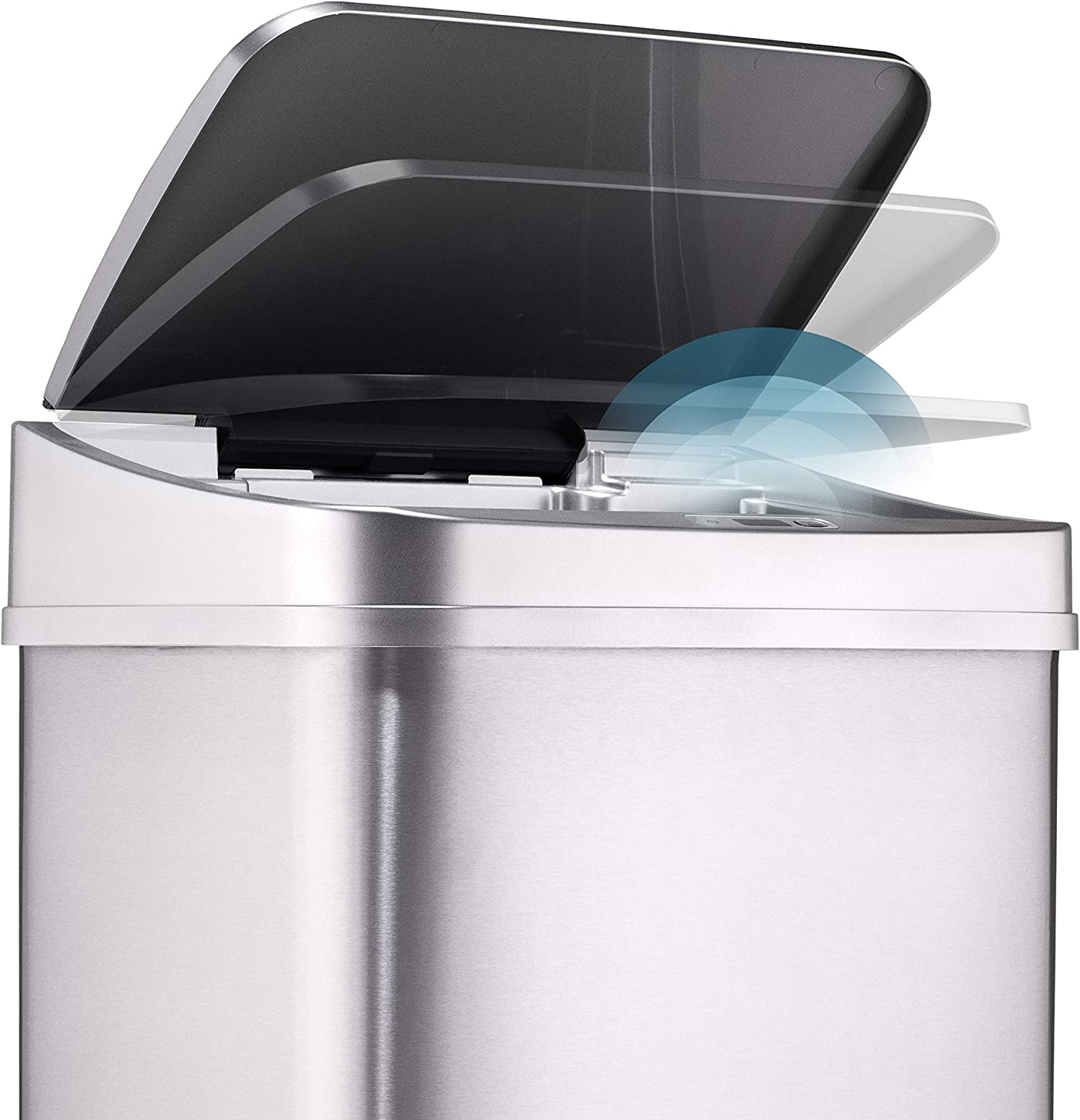 NINESTARS DZT-50-28SL Original Touchless Automatic Motion Sensor Trach Can. 13 Gal SL. Silver Trim