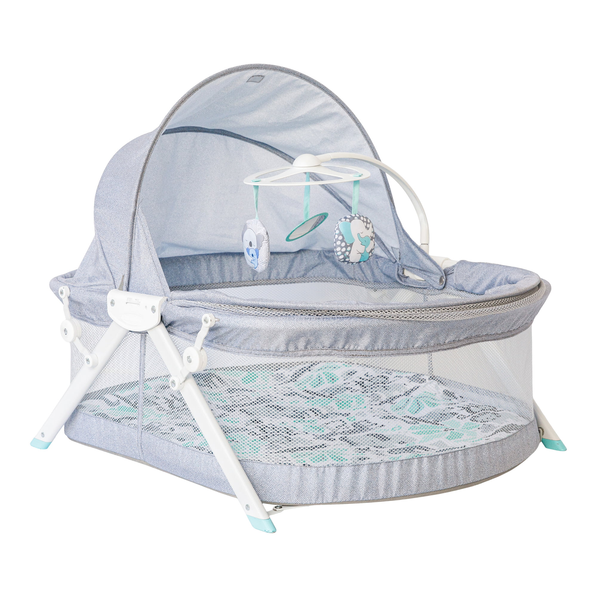Infantino Sweet Time Dreams Fold & Go Bassinet. for Infants 0+ Months. Multicolor