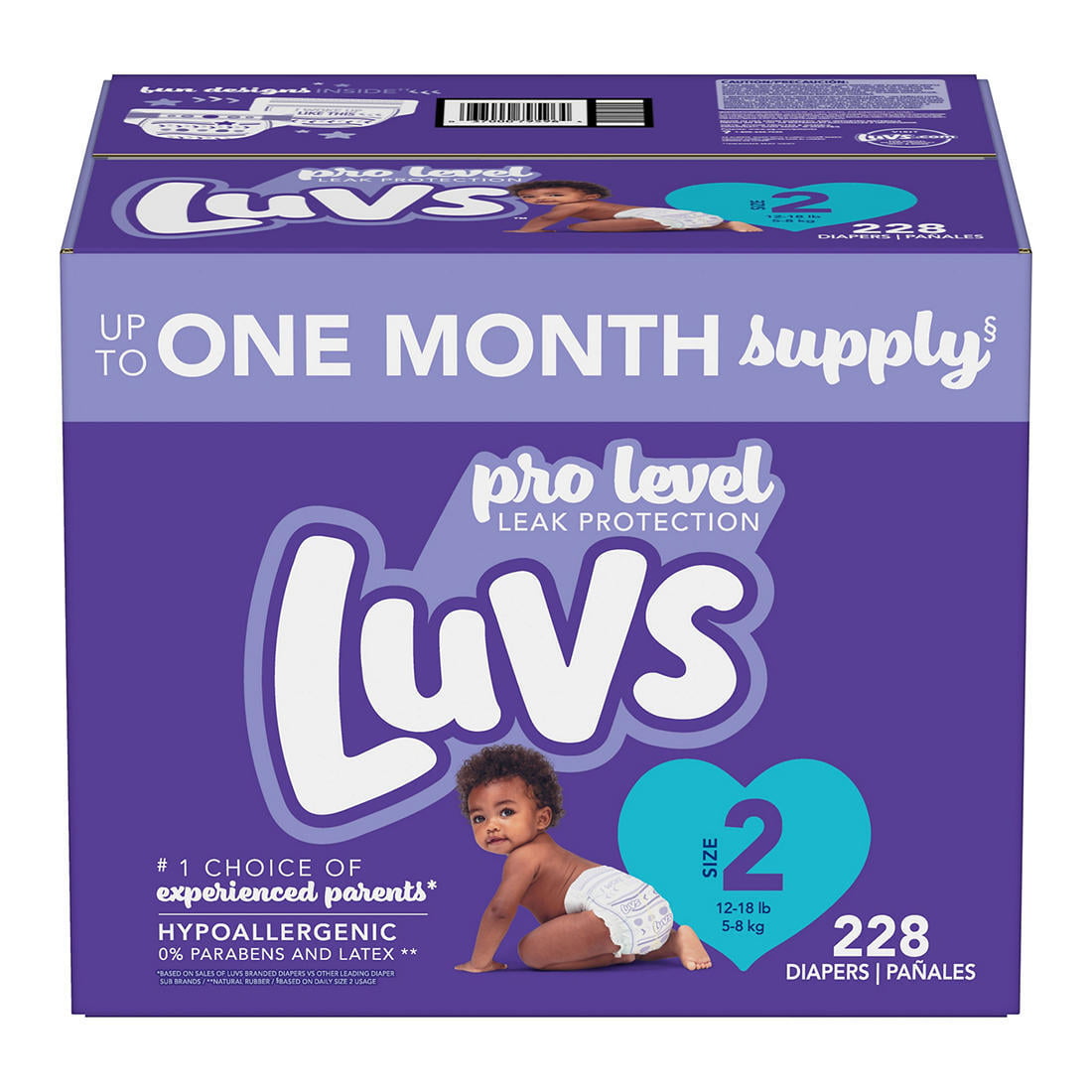 Luvs Triple Leakguards Diapers. Size 2 ( Four to seven months). 228 pieces