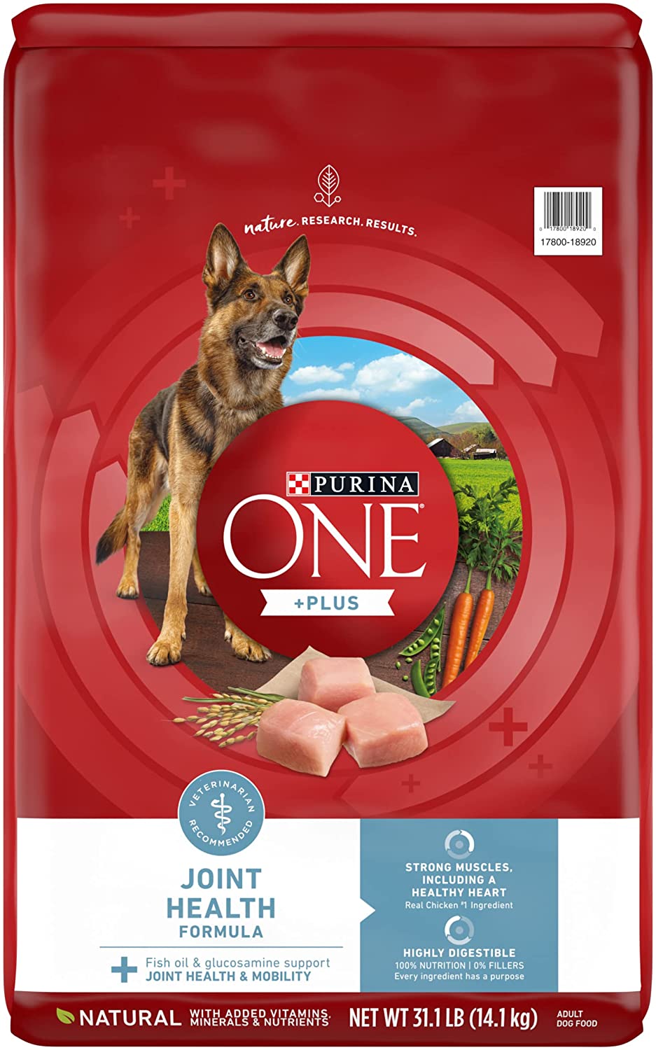 Purina ONE +Plus Joint Health Formula Natural Dry Dog Food for Hip and Joint Care. 31.1 lb. Bag