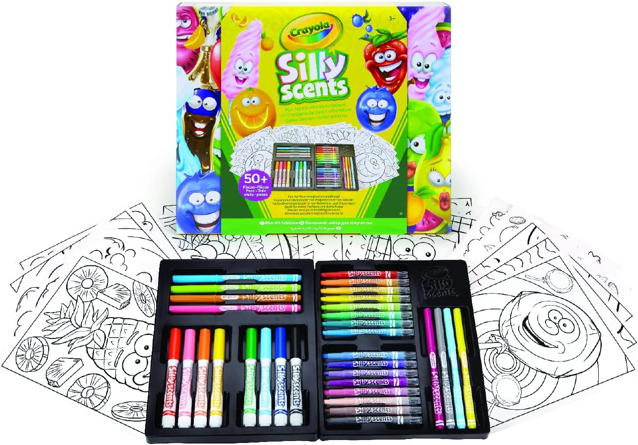 Crayola Silly Scents Mini Inspiration Art Case Coloring Set. Gift for Kids Ages 3. 4. 5. 6