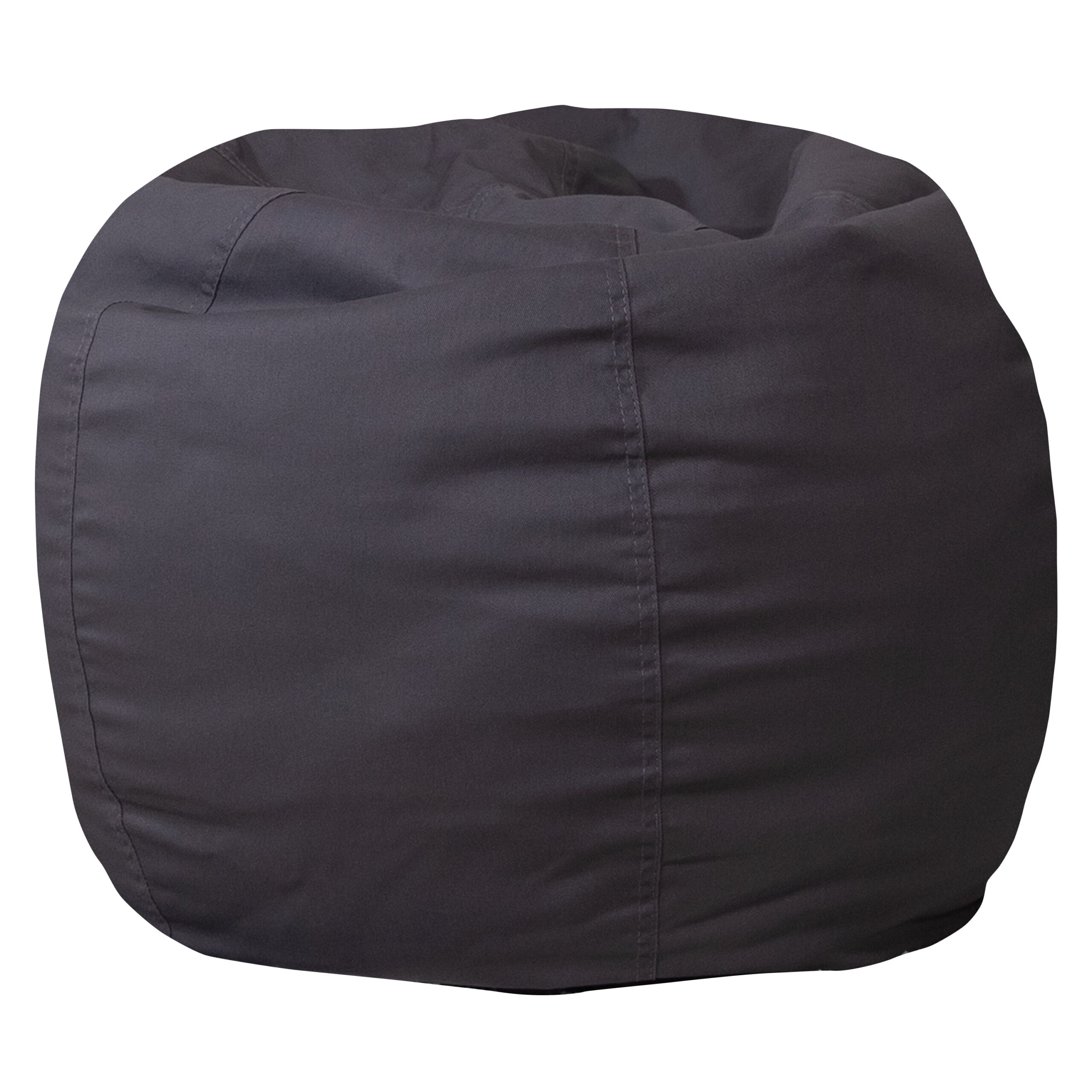 Flash Furniture Small Solid Gray Refillable Bean Bag Chair for Kids and Teens
