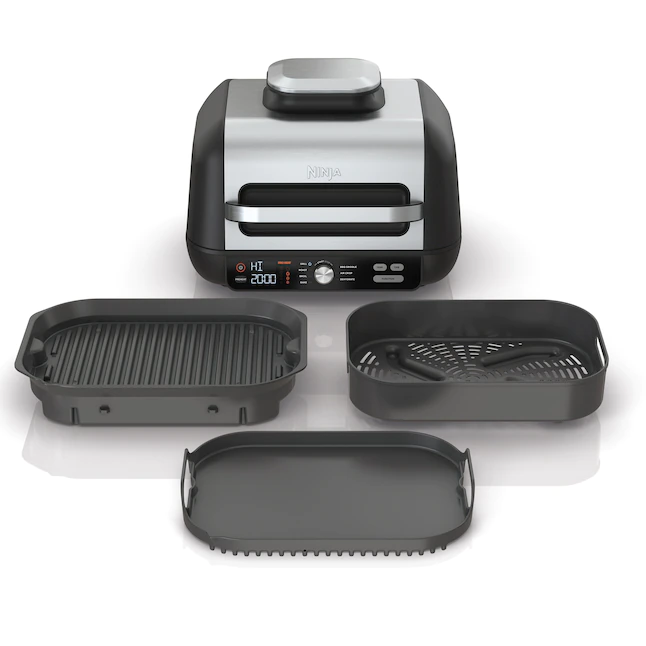 Ninja IG601 Foodi XL Pro 7-in-1 Indoor Grill 15.7-in L x 17.4-in W Non-stick Residential. Black. 4 Quarts