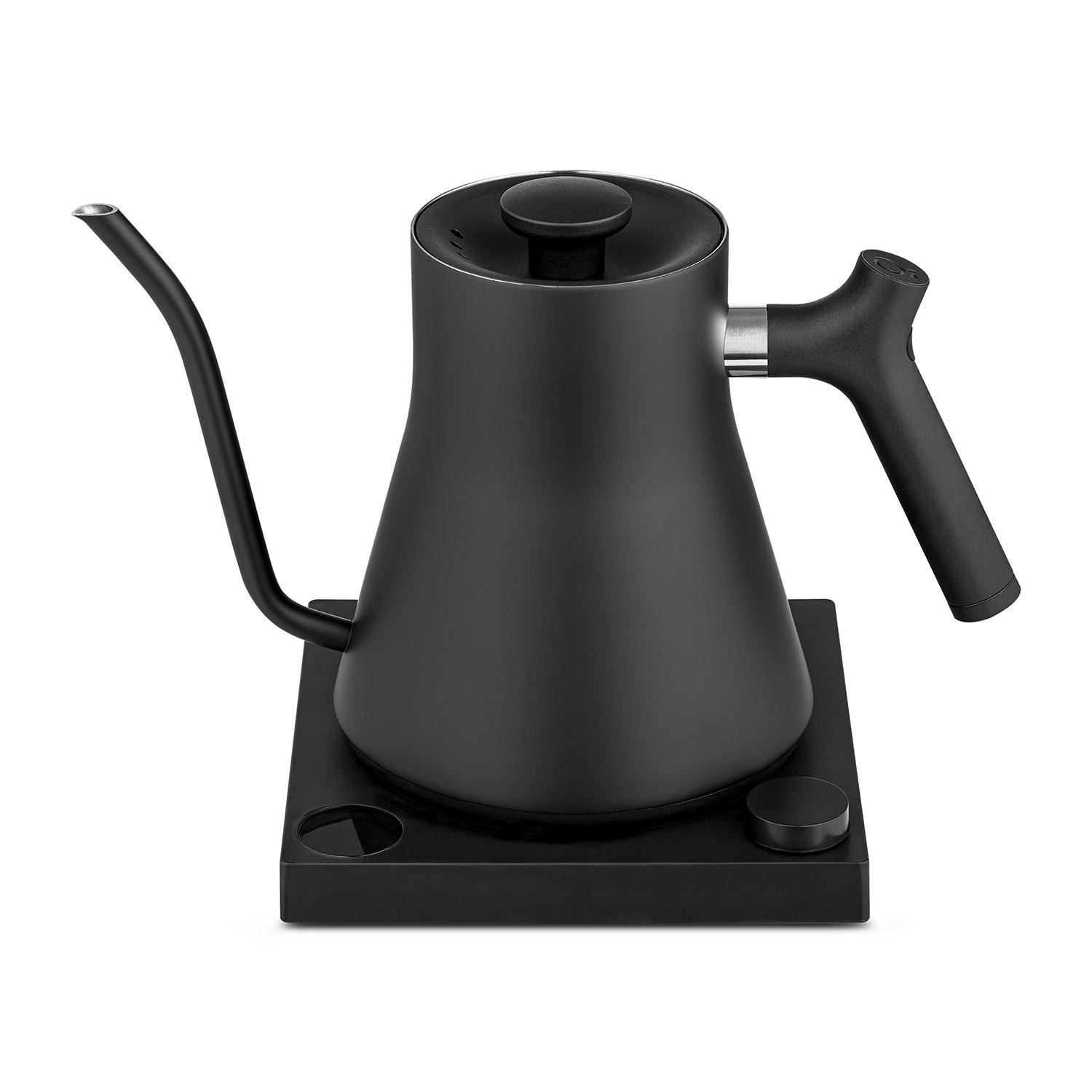 Fellow Stagg EKG Electric Gooseneck Kettle - Pour-Over Coffee and Tea Pot. Stainless Steel. Quick Heating. Matte Black. 0.9 Liter
