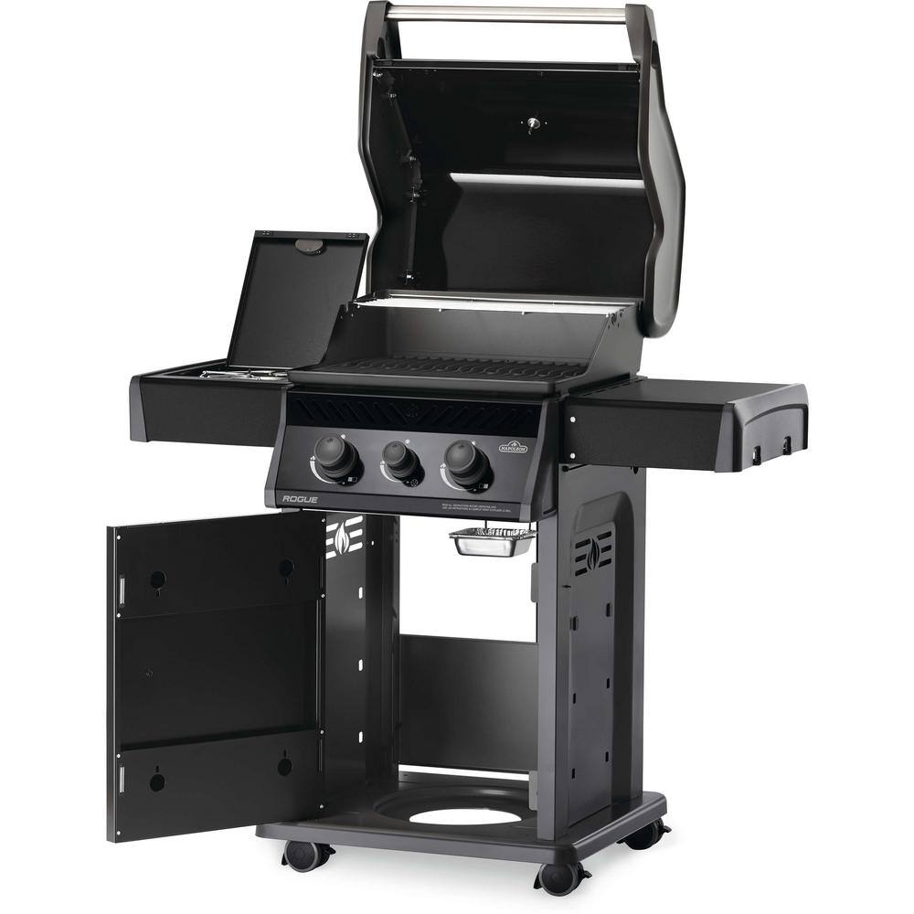 NAPOLEON 1005232698 Rogue 2-Burner Propane Gas Grill with Range Side Burner in Black