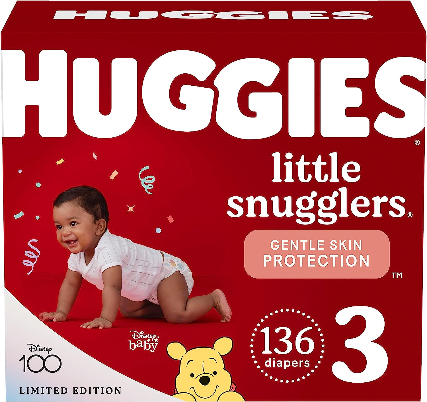 Huggies Little Snugglers Baby Diapers. Size 3 (16-28 lbs). 136 Ct