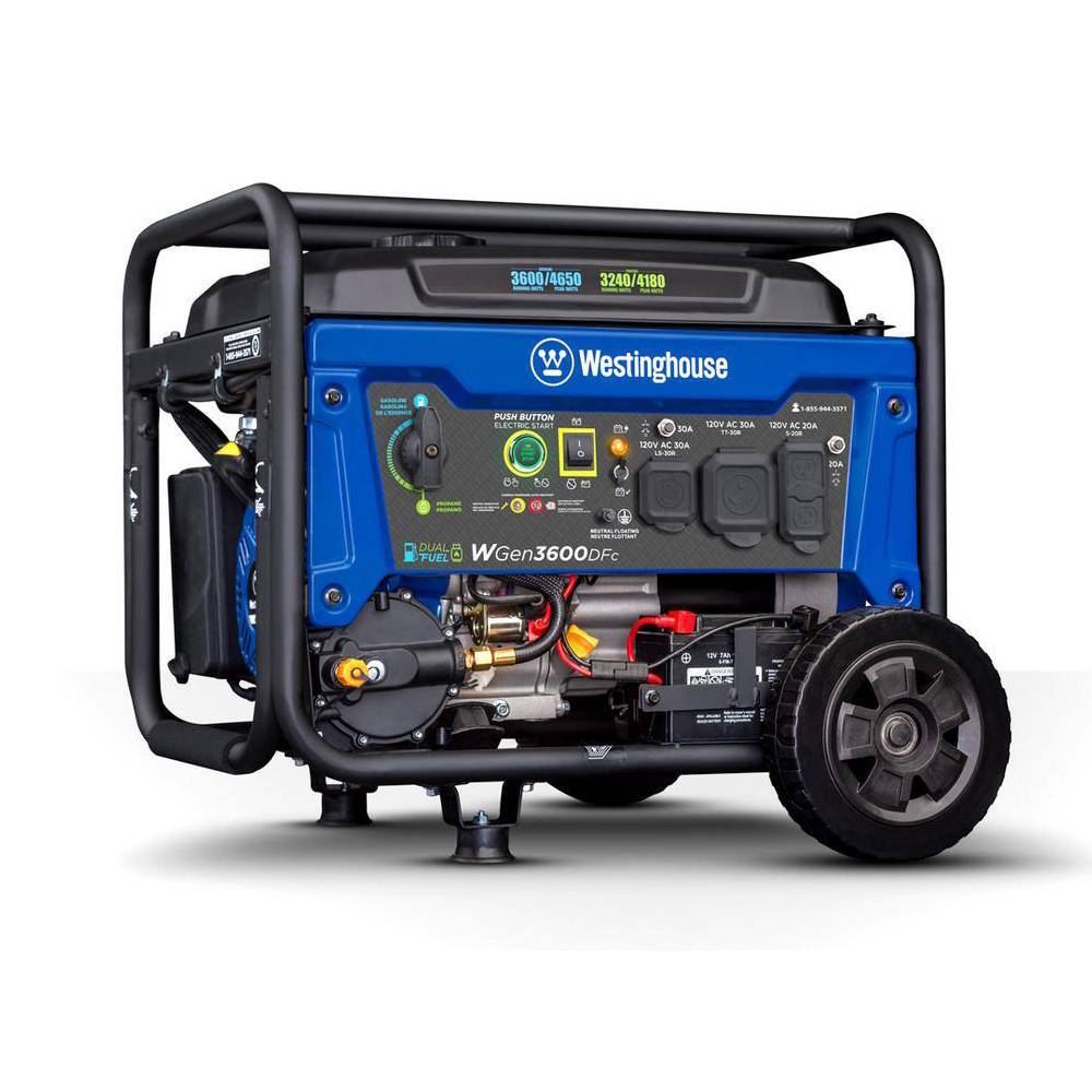 Westinghouse WGen3600DFc 4.650/3.600-Watt Dual Fuel Gas