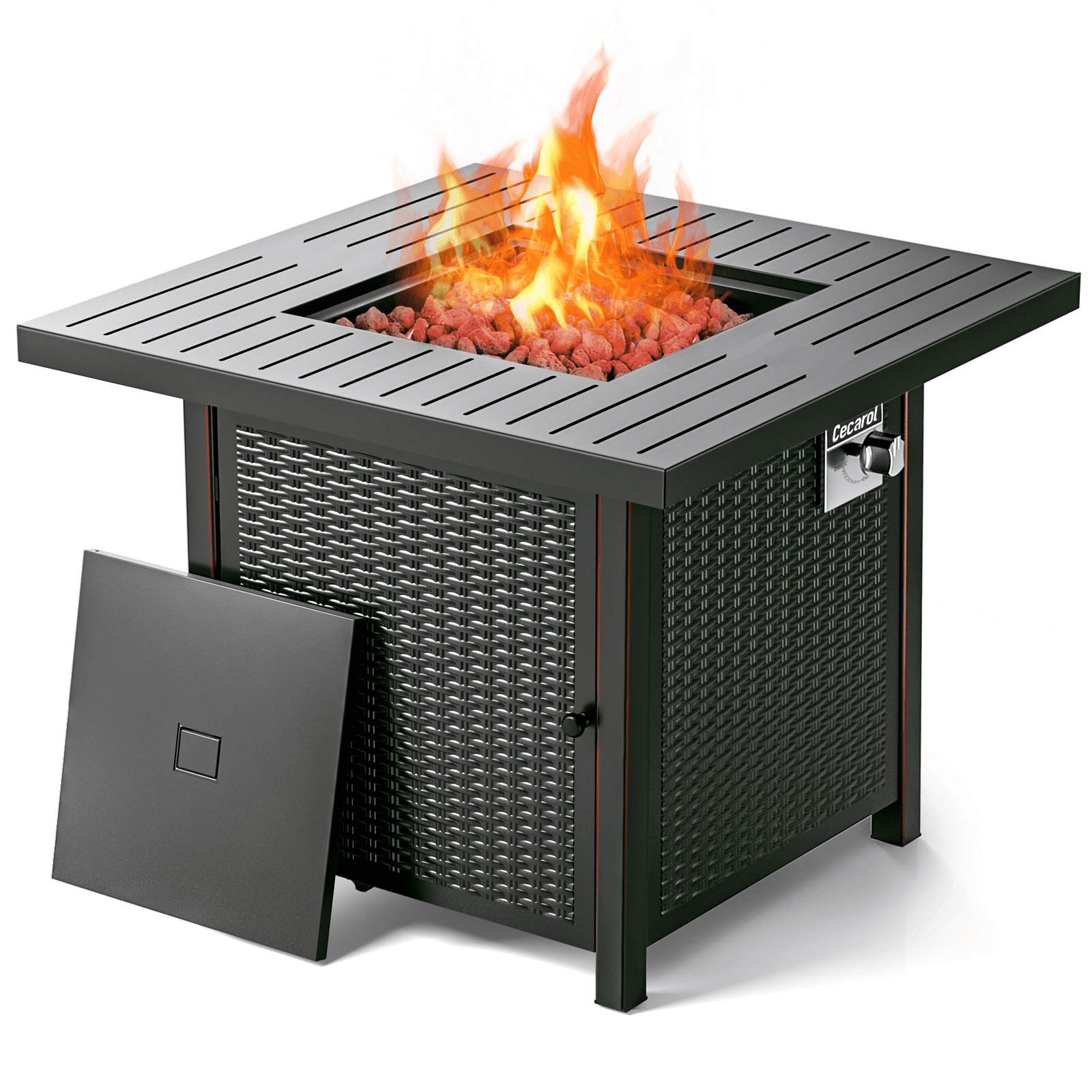 CECAROL 32 inch Propane Fire Table with Lid. Auto-Ignition 50000 BTU with External Igniter