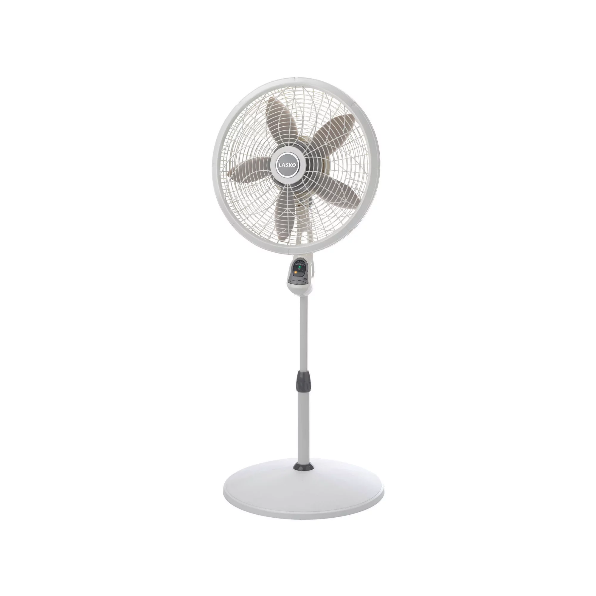 Lasko 18″ 3-Speed Elegance & Performance Pedestal Fan with Remote. 1850. White