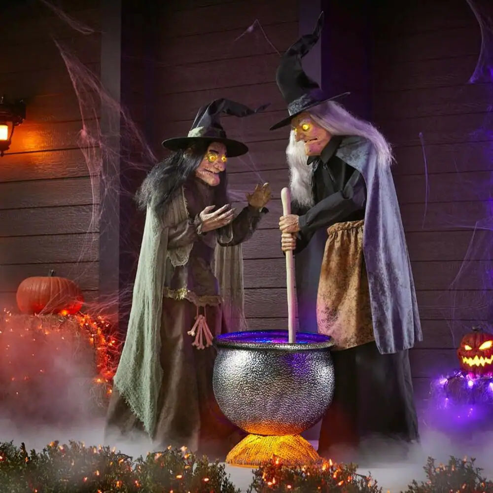 Home Accents Holiday 22SV23279 5.5 ft Animated Cauldron Witches Halloween Animatronic