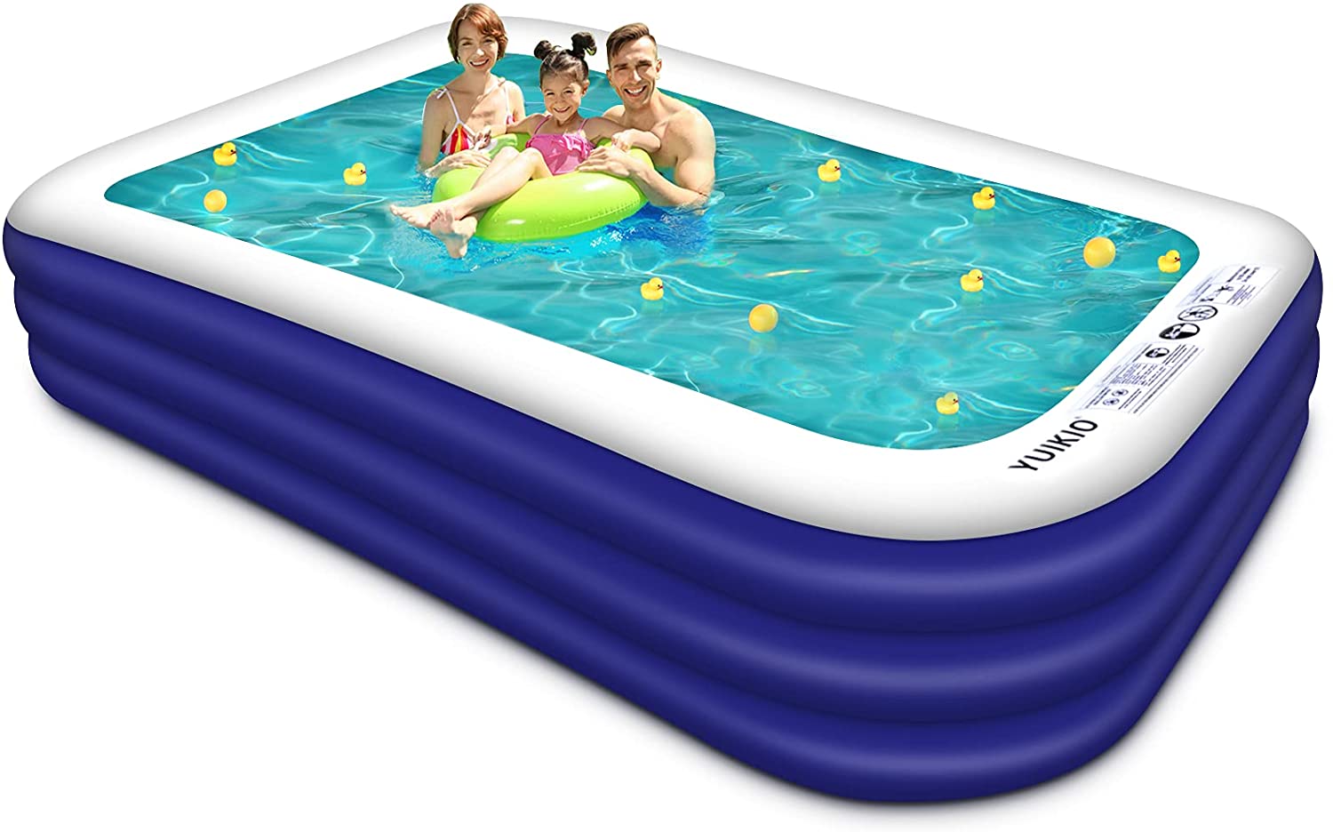 Inflatable Swimming Pool. Intera Upgraded 120″x72″x22″ 400 gal Full-Sized Family Pool  for Adults and Kids. Outdoor Pool for Garden and Backyard