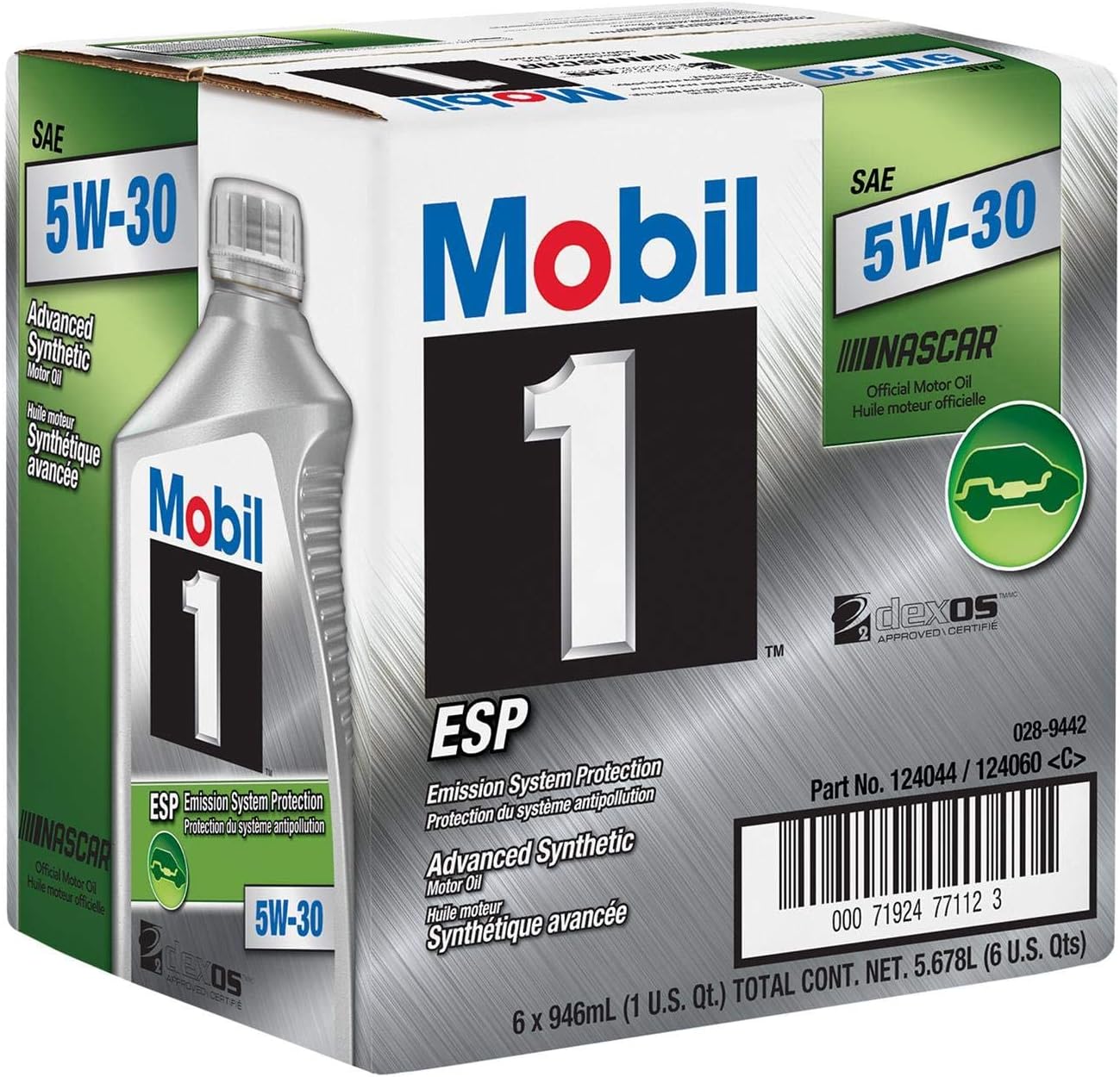 Mobil 1 124044 ESP Formula Engine Oil 5W30 1 Quart Bottles Set of 6