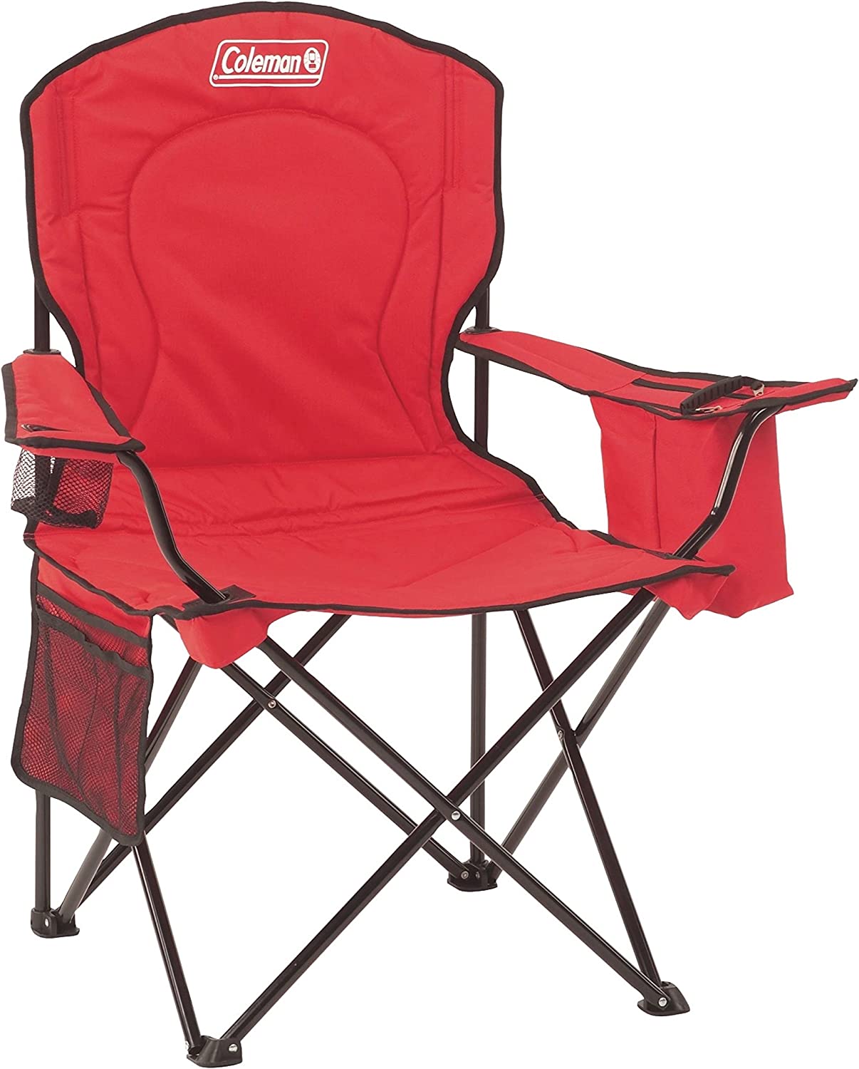 Coleman Camping Chair with Built-in 4 Can Cooler. Red