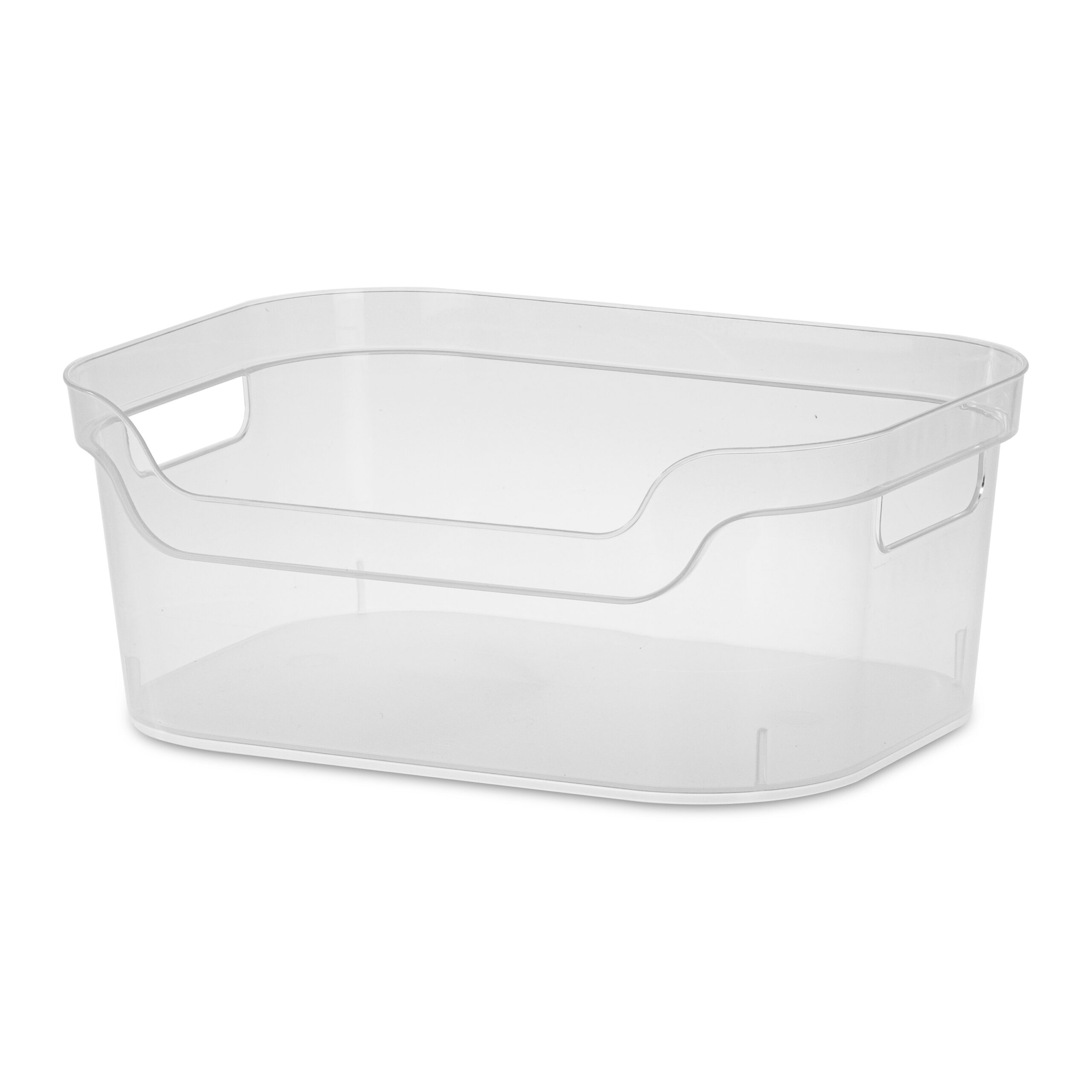 Sterilite Medium Open Bin Plastic. Clear. Set of 8