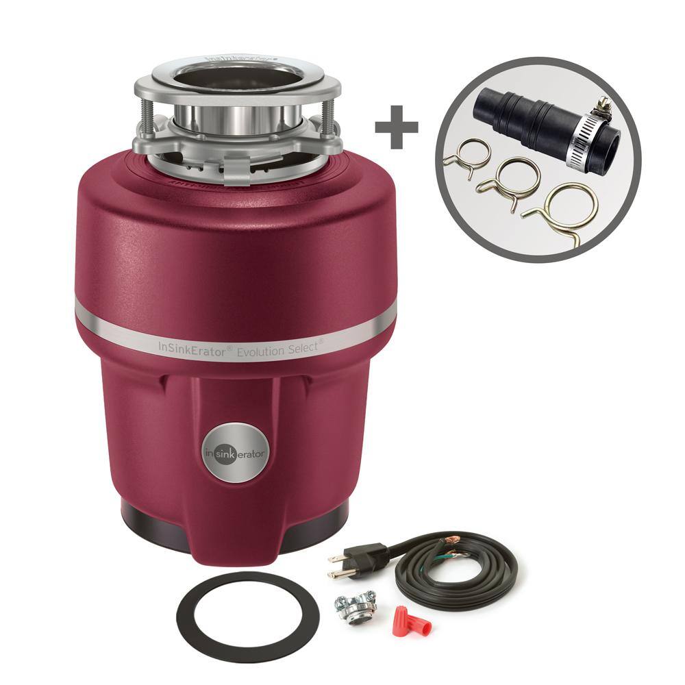 InSinkErator SELECTL&L W/CDK W/DWC-00 Evolution Select Lift & Latch Quiet Series 5/8 HP Continuous Feed Garbage Disposal w/ Power Cord & Dishwasher Connector