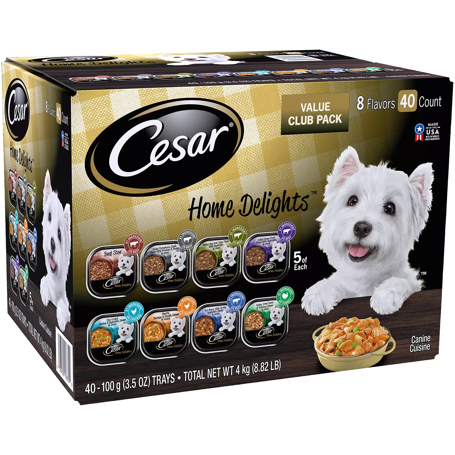 Cesar Home Delights Wet Dog Food. Variety Pack (3.5 Oz.. 40 Ct.)