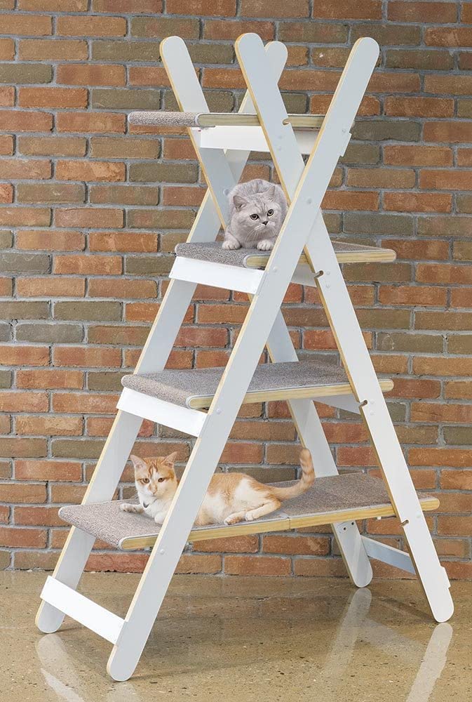 Zoovilla Modern Folding Cat Tree Cat Furniture. Cat Toy. Cat Tower. White