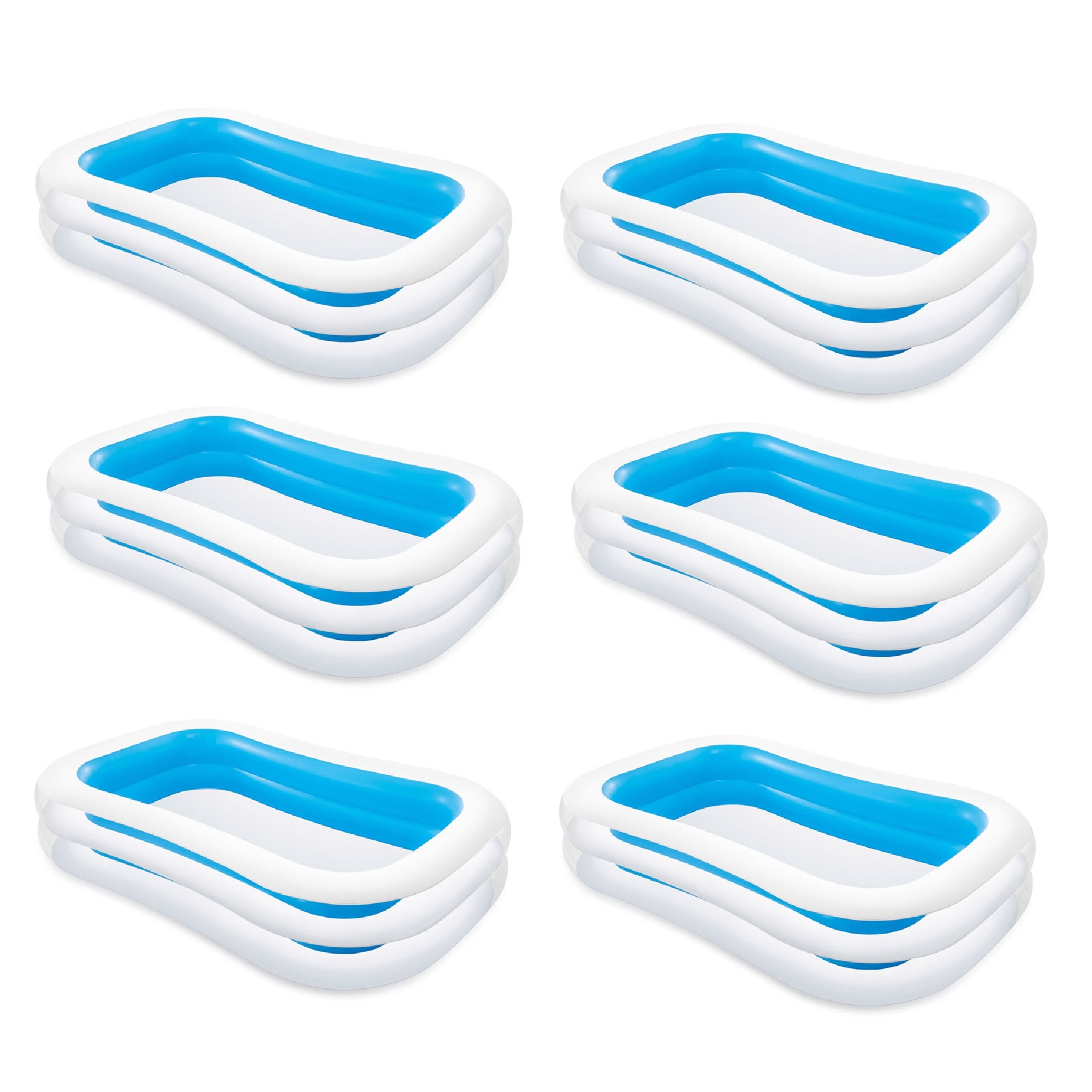 Intex Swim Center 198 Gallon Inflatable Family Swimming Pool. Blue (6 Pack)