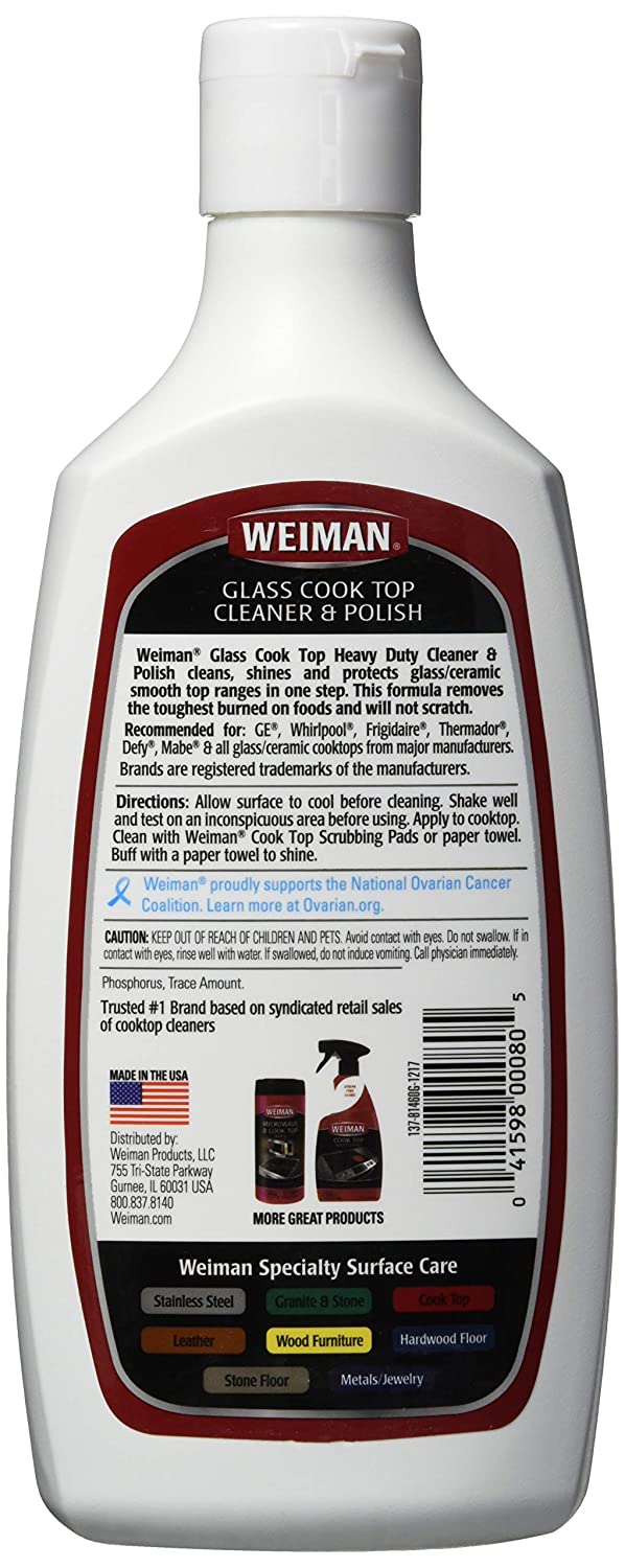 Weiman Cook Top Cleaner & Polish-Heavy Duty 20 fl oz - 6 pack