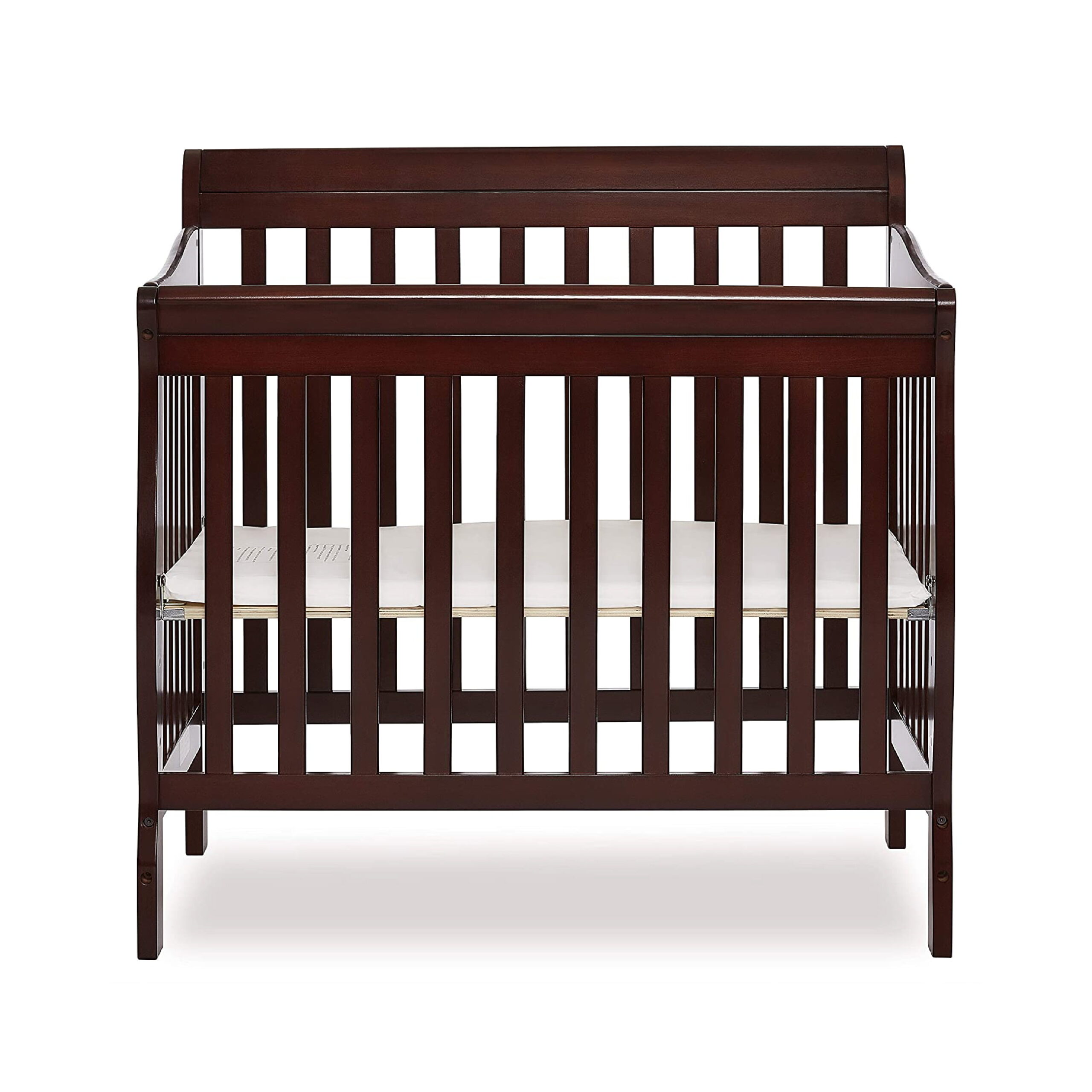 Dream On Me Aden 4-in-1 Convertible Mini Crib In Espresso. Greenguard Gold Certified
