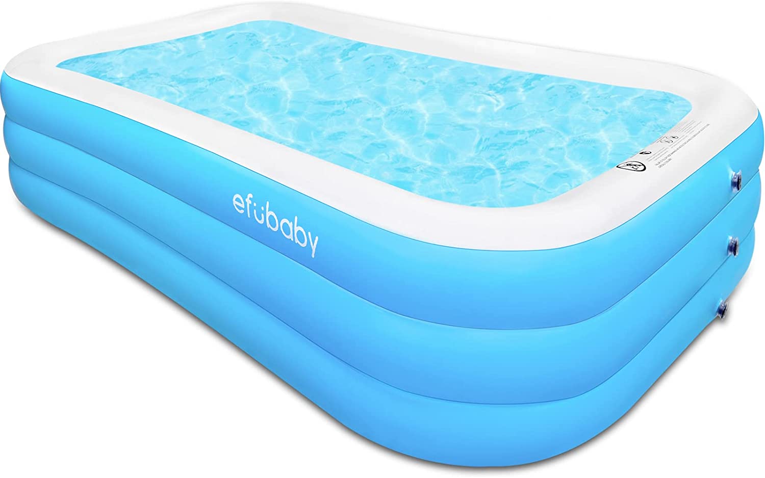 Inflatable Swimming Pool efubaby 120″ X 72″ X 22″ Swimming Pools Blow up Pool Full Sized Inflatable Pools Toddler Pool Family Pool for Adults Kids Age 3 +Pool for Backyard Pools Kiddie Pool Light Blue