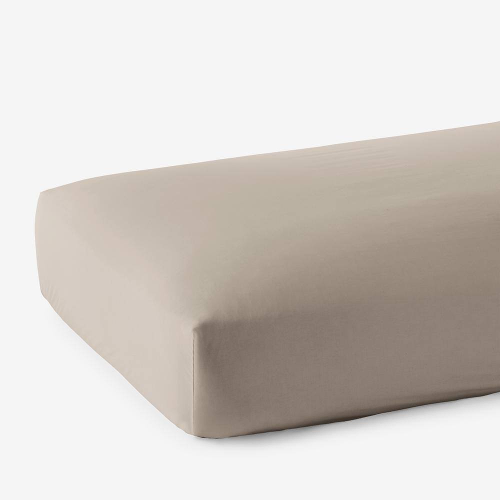 The Company Store  Legends Hotel Supima Cotton Wrinkle-Free Light Birch 450-Thread Count Sateen Queen Fitted Sheet - Light Birch