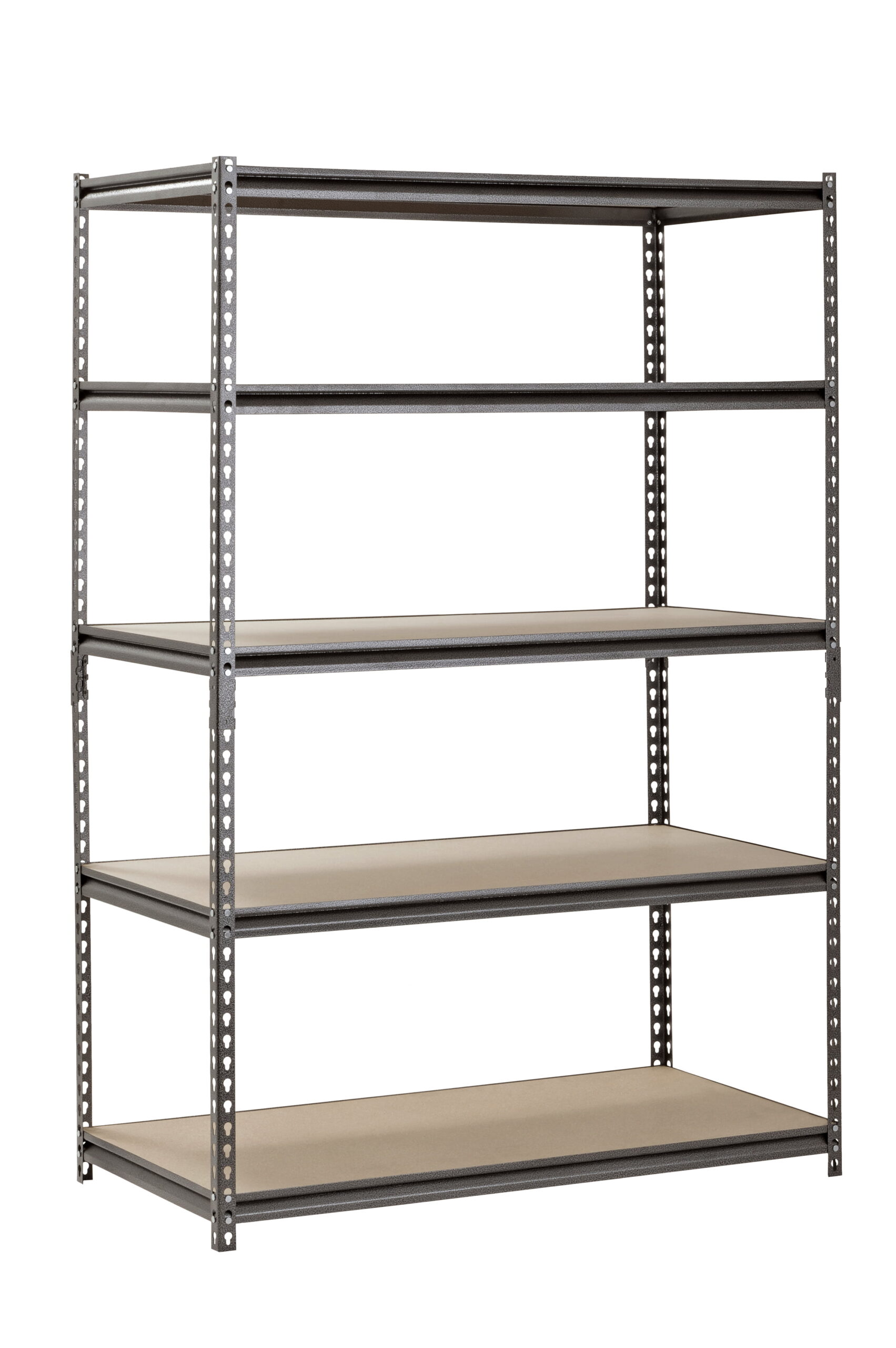 Muscle Rack 48″W x 24″D x 72″H 5-Shelf Steel Freestanding Shelves. Silver-Vein