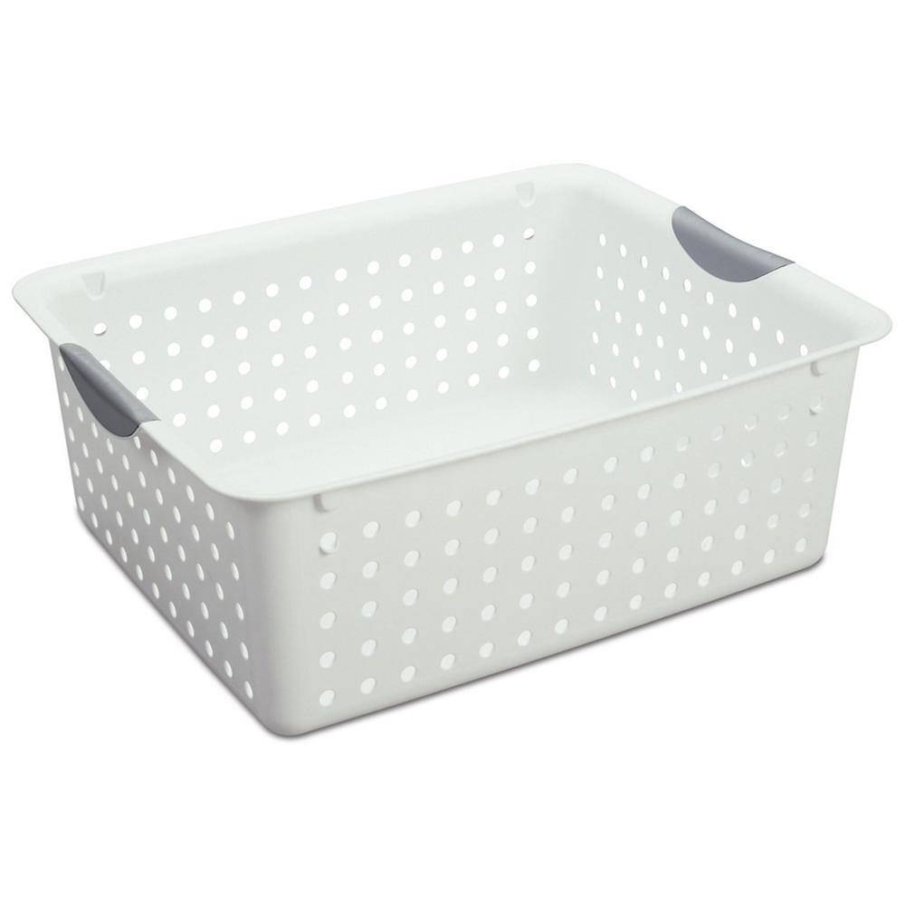 Sterilite 6 in. H x 12.875 in. W x 15.875 in. D White Plastic Cube Storage Bin 12-Pack