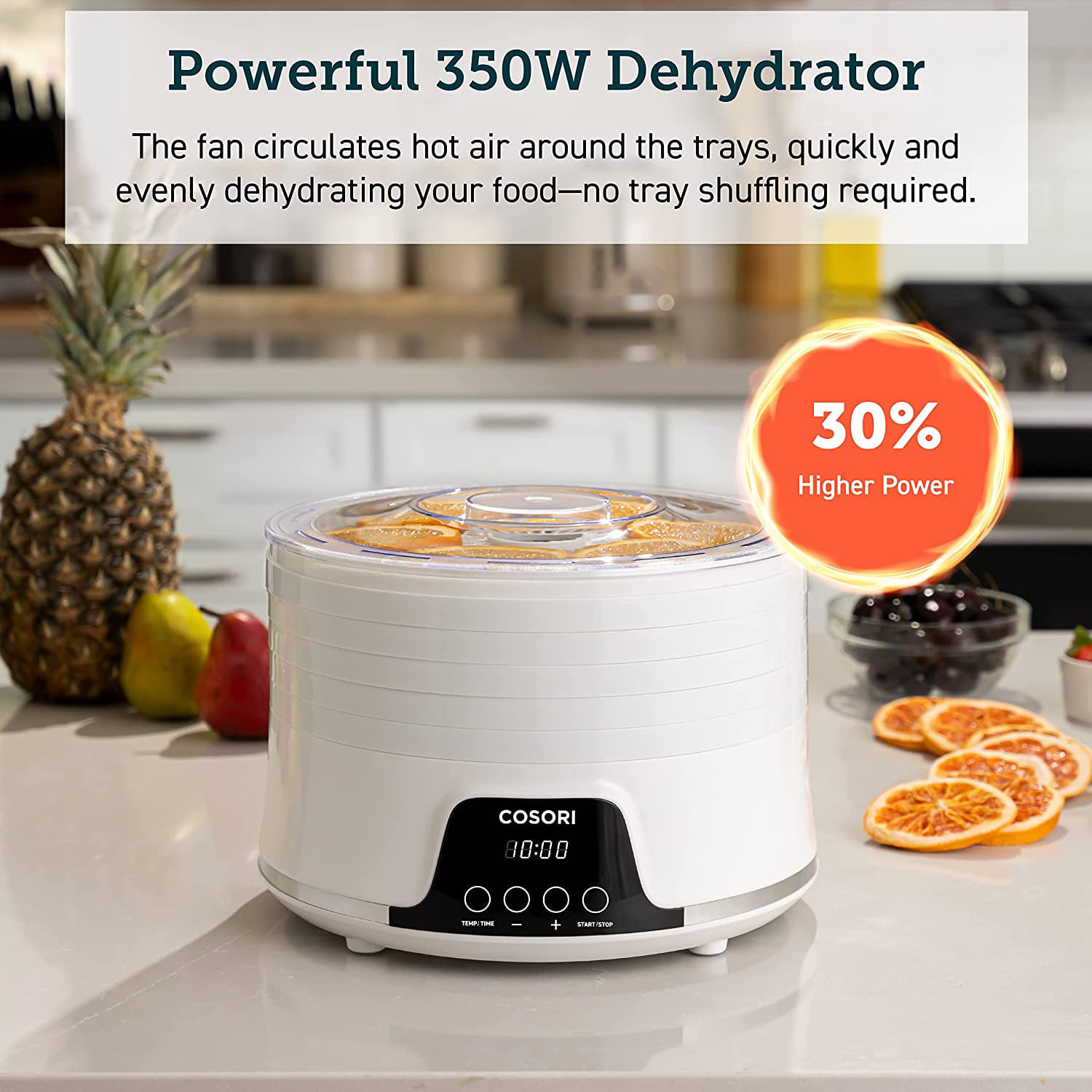 COSORI Food Dehydrator for Jerky .5 Stackable BPA-Free Trays .350W.Dryer with 48H Timer and 165°F Temperature Control