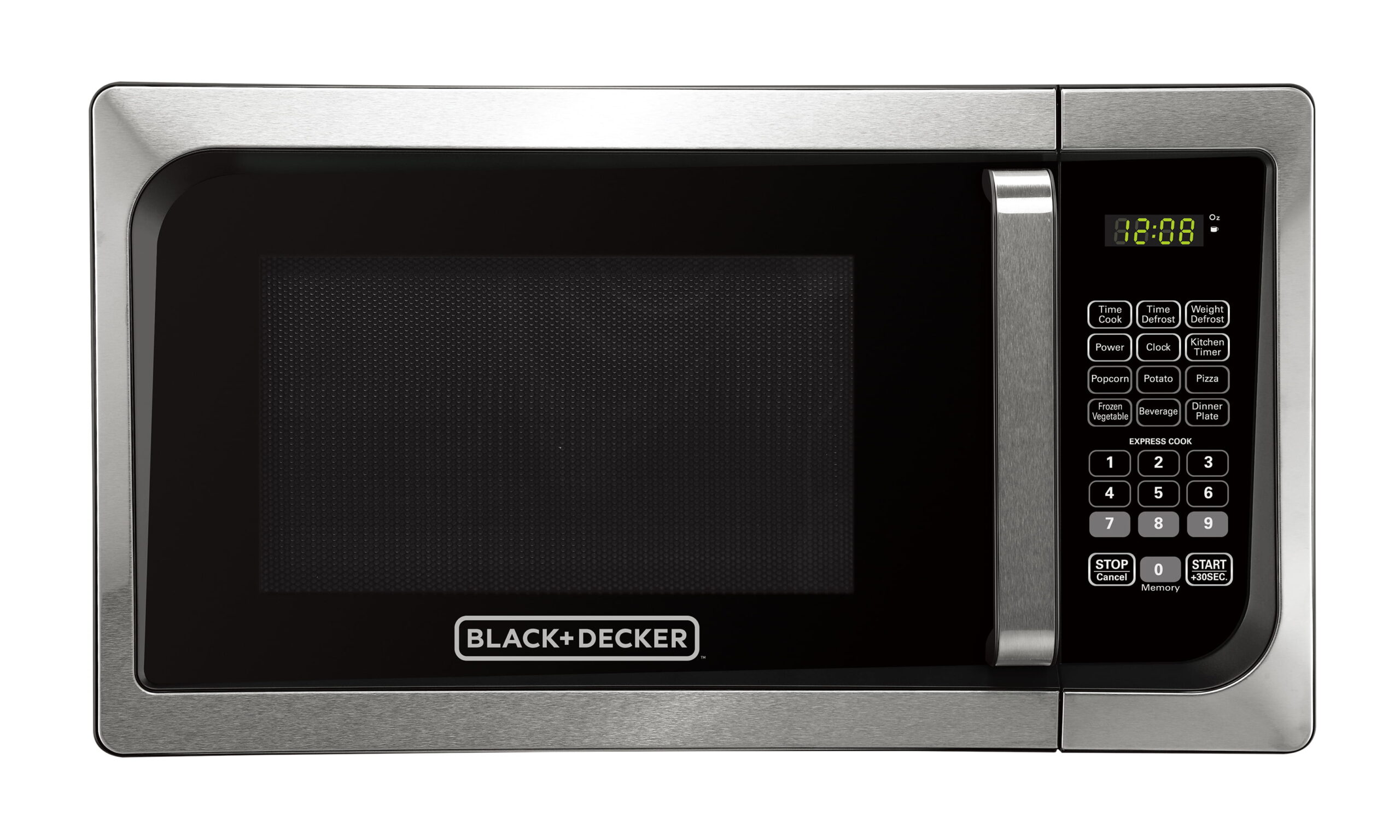 BLACK+DECKER EM925AJK-P1 0.9 Cu. Ft. Microwave With Pull Handle. Stainless Steel