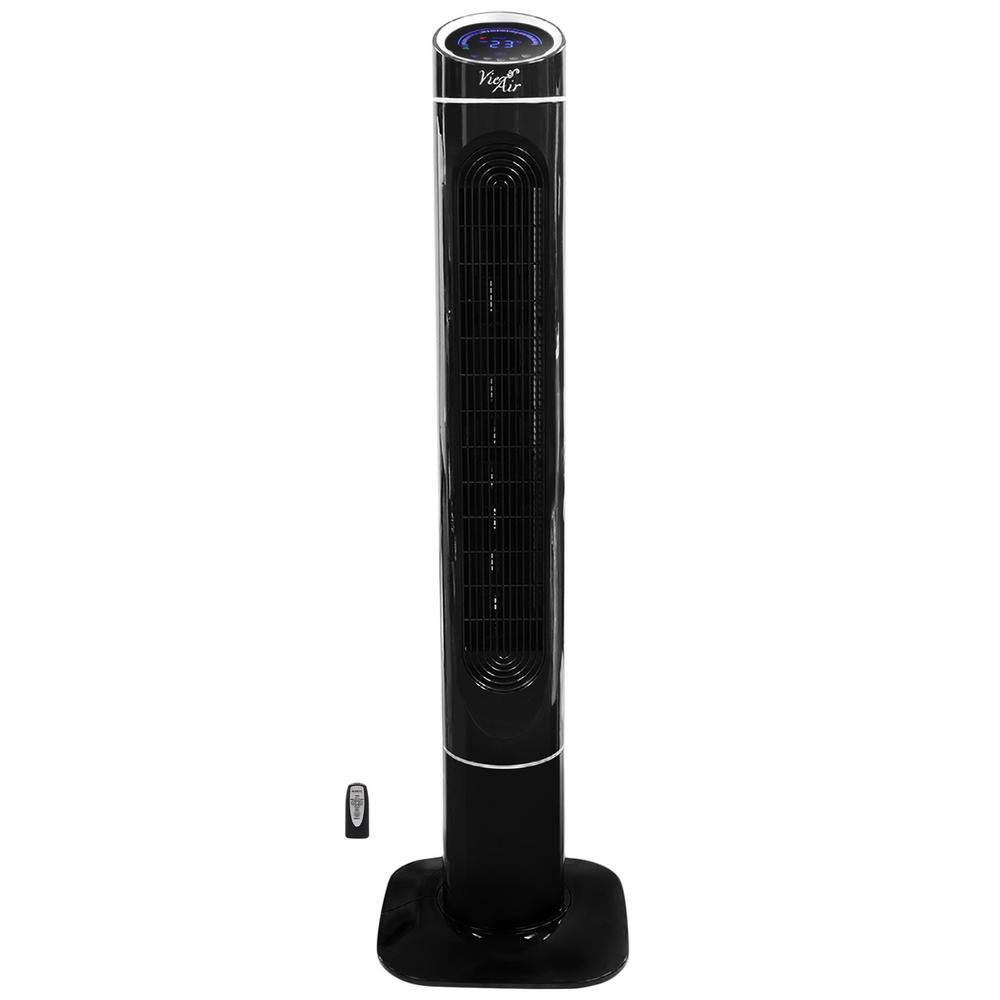 Vie Air 985103835M 50 in. Luxury Digital 3 Speed High Velocity Tower Fan with Fresh Air Ionizer and Remote Control in Black