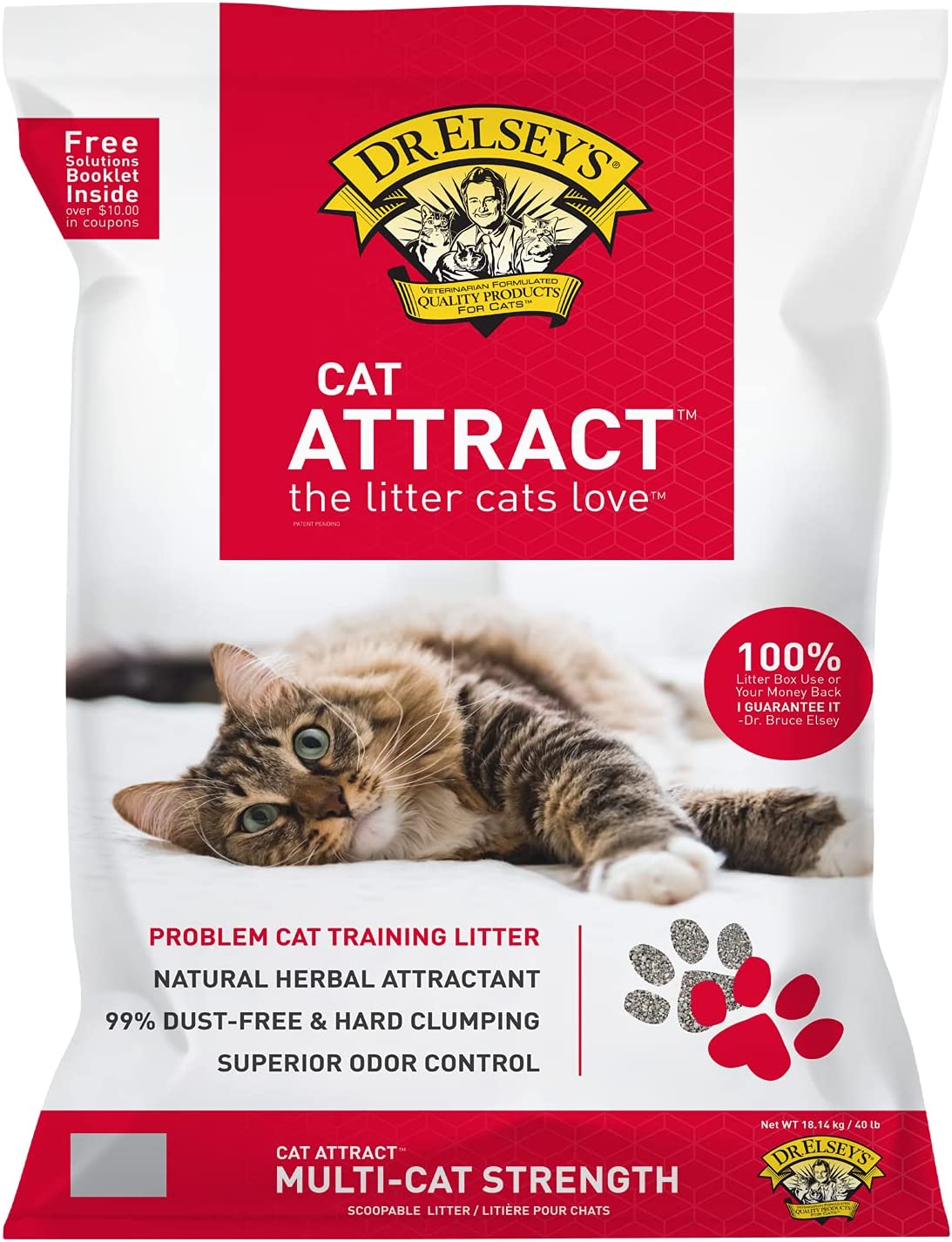 Dr. Elsey-s Cat Attract Clumping Clay Cat Litter. 40 lbs.