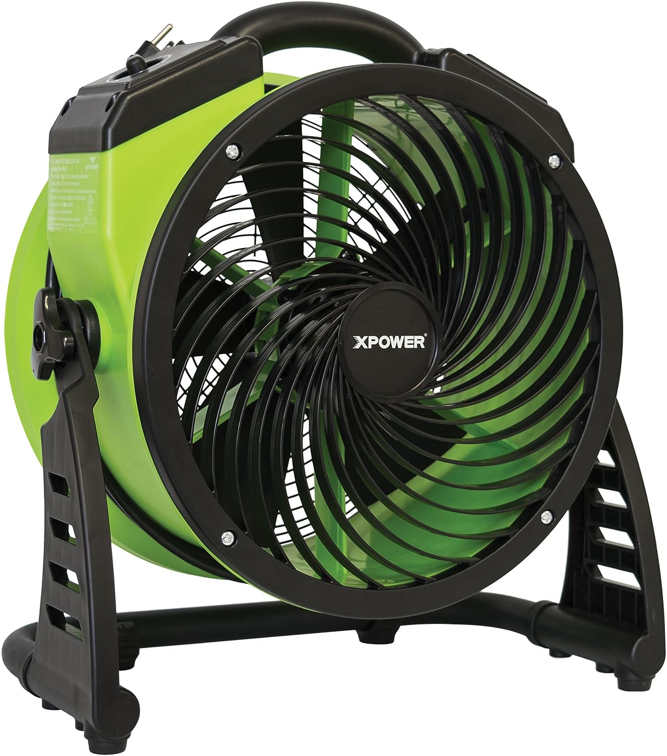 XPOWER FC-200 Heavy Duty Industrial High Velocity Whole Room Air Mover Air Circulator Utility Floor Fan. 4 Speeds. Timer. 13 inch. 1300 CFM