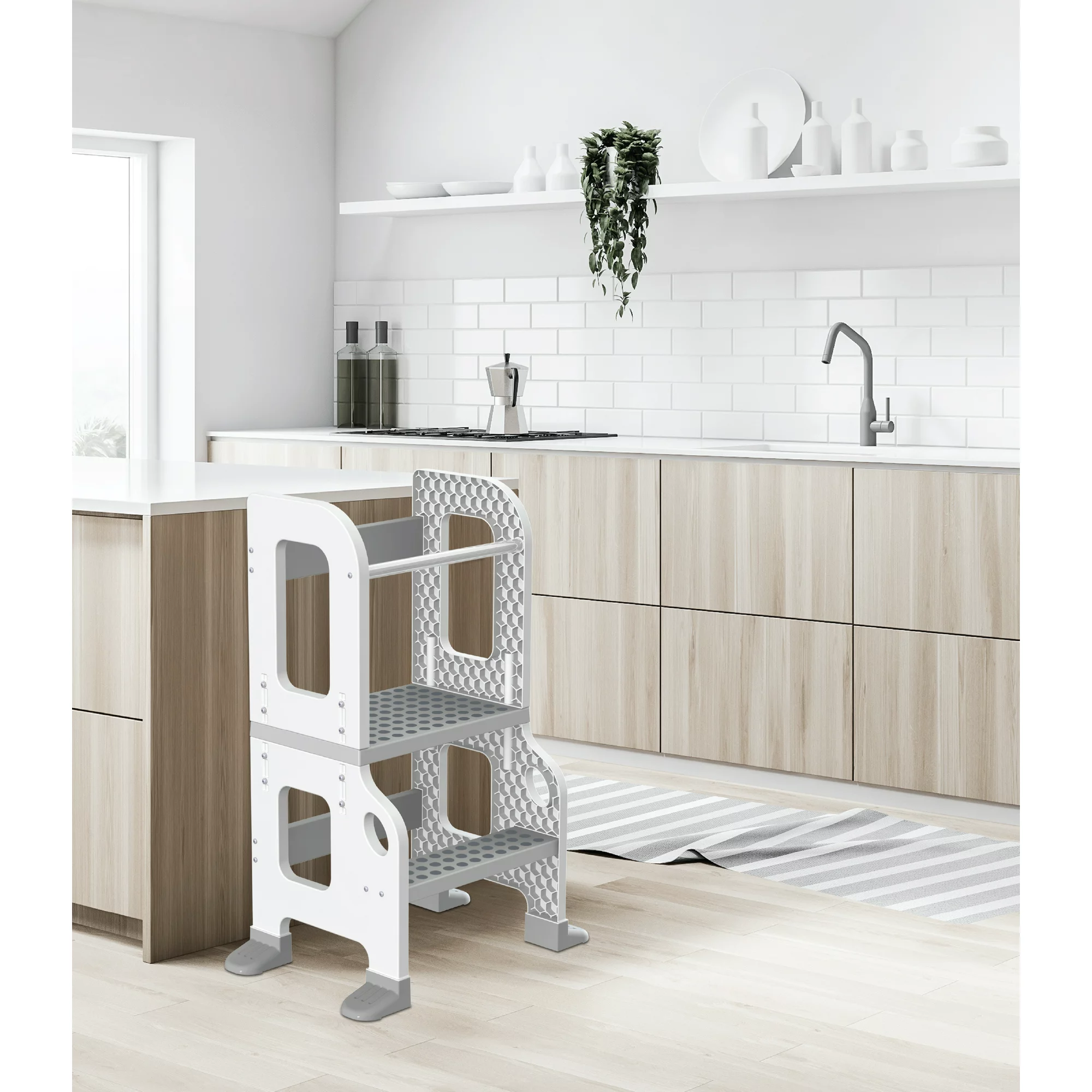 CORE PACIFIC Kitchen Buddy 2-in-1 Stool for Ages 1-3 safe up to 100 lbs.