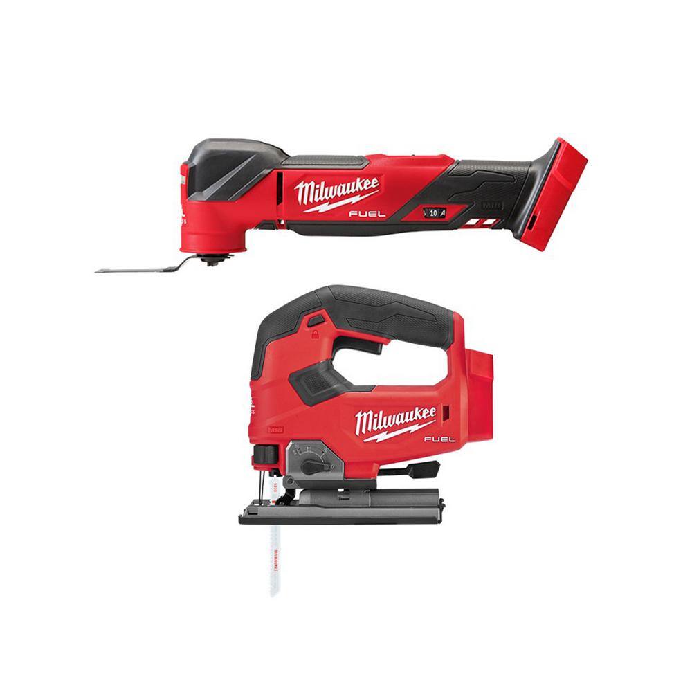 Milwaukee 2836-20-2737-20 M18 FUEL 18V Lithium-Ion Cordless Brushless Oscillating Multi-Tool with FUEL Jigsaw (Tool-Only)