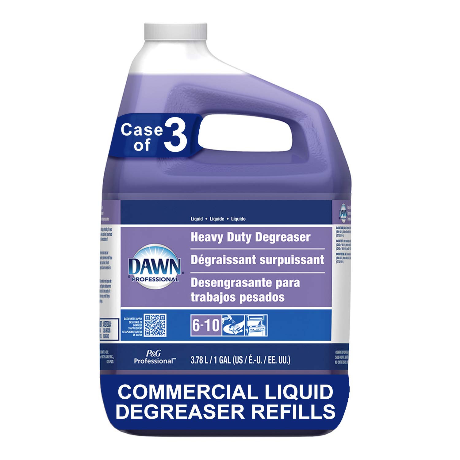 Heavy Duty Degreaser by Dawn Professional. Bulk Liquid Degreaser Refill for Commercial Restaurant Kitchens and Bathrooms. 3.78L/1 gal. (Case of 3)