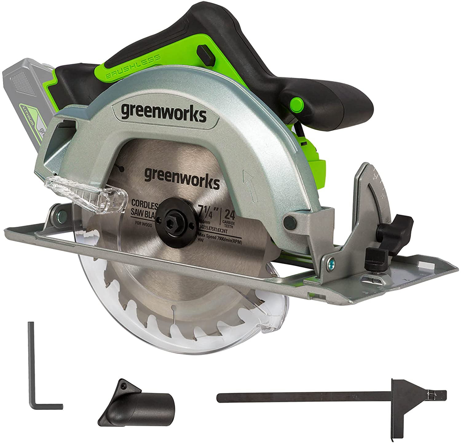 Greenworks 24V 7-1/4-inch Brushless Circular Saw. Battery Not Included. 1501202AZ