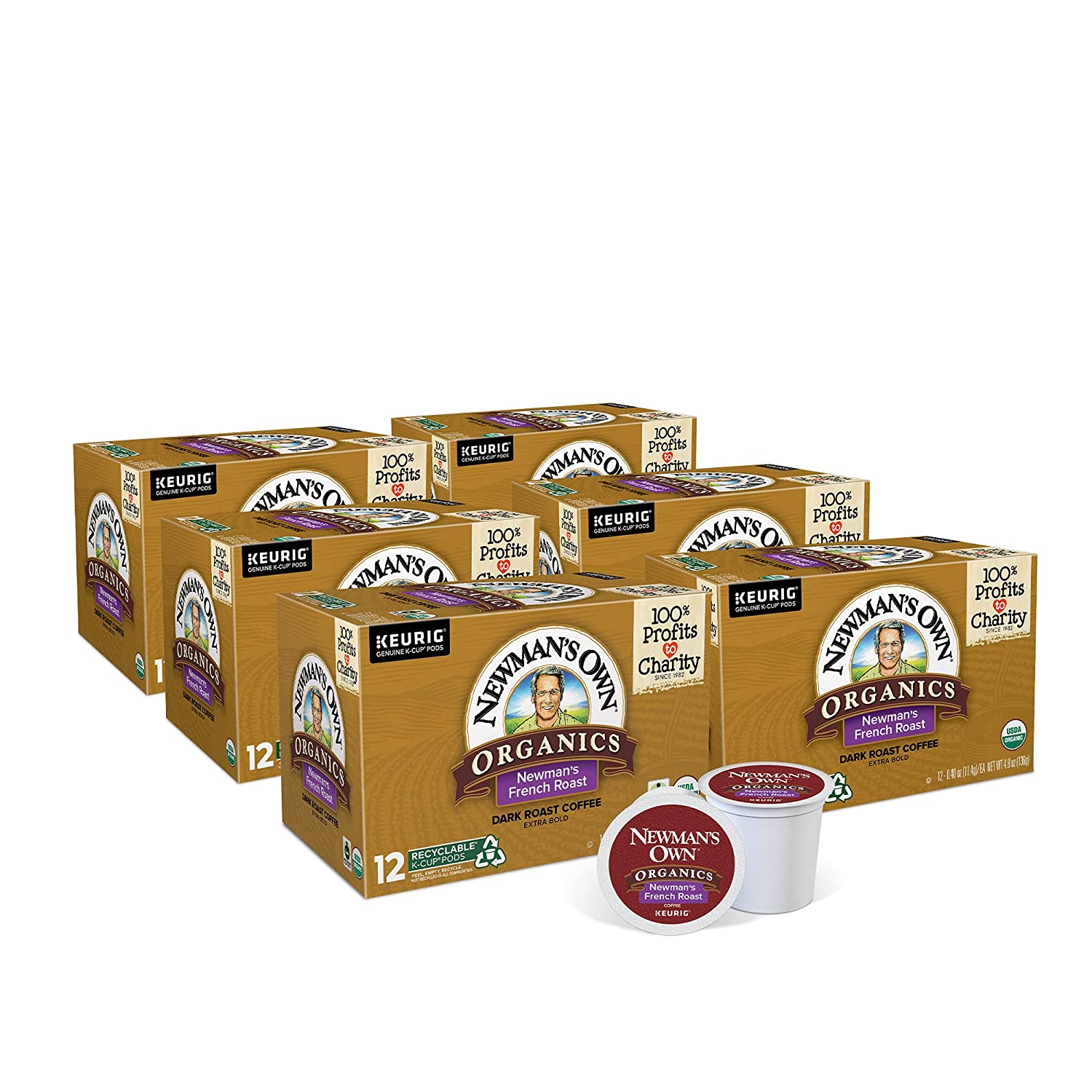Newman-s Own Organics French Roast Single-Serve Keurig K-Cup Pods Dark Roast Coffee Pods 72 Count