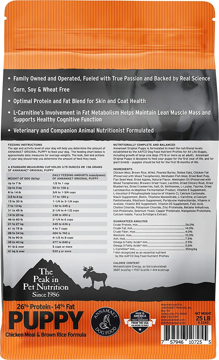 Annamaet Original Puppy Dry Dog Food (Chicken & Brown Rice) 25-lb Bag