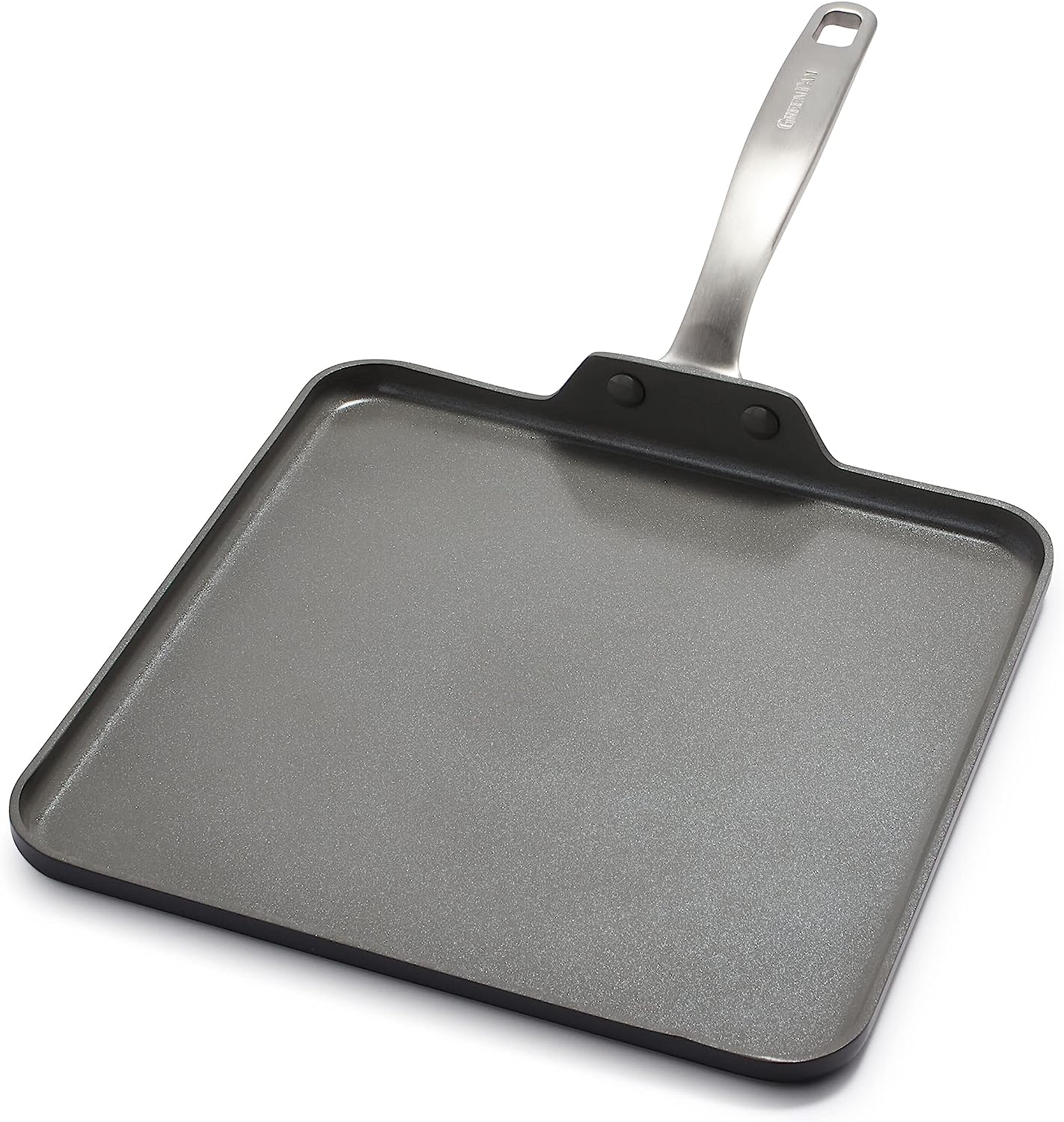 GreenPan Chatham Hard Anodized Healthy Ceramic Nonstick. 11″ Griddle Pan. PFAS-Free. Dishwasher Safe. Oven Safe. Gray