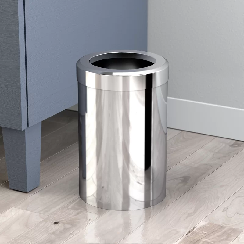 Gatco 1910 Modern Round Waste Basket. Chrome