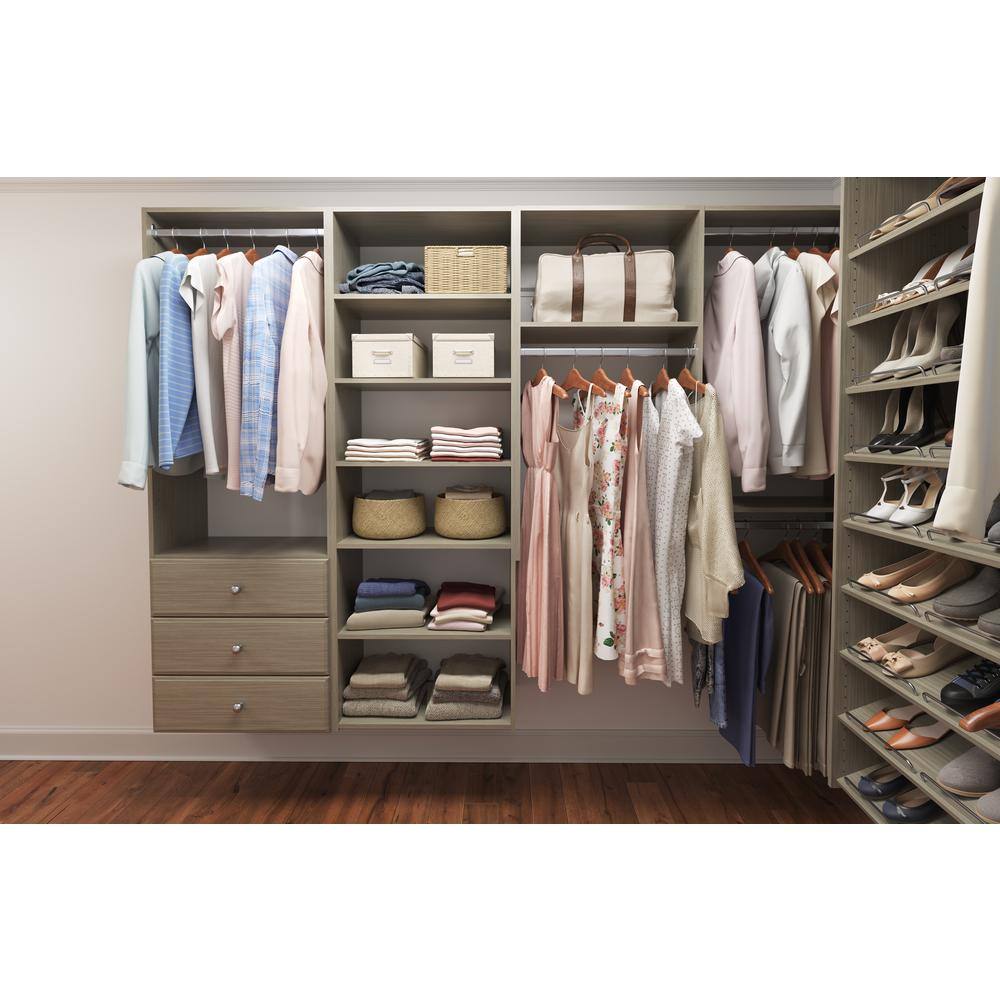 Closet Evolution GR29 Essential Shelf 25 in. W Rustic Grey Wood Closet Tower