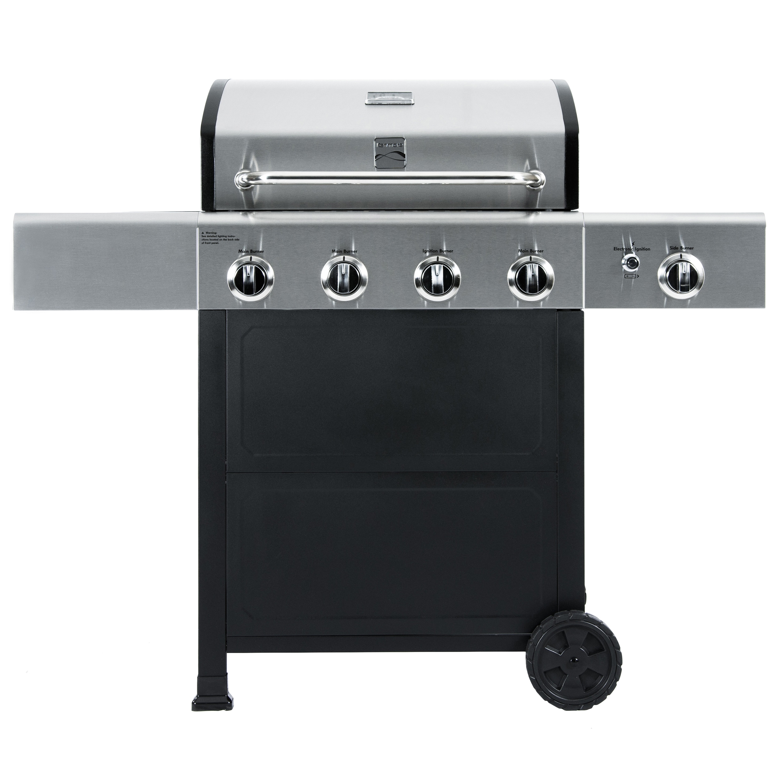 Kenmore Black and Stainless Steel 4-Burner Liquid Propane Gas Grill with 1 Side Burner