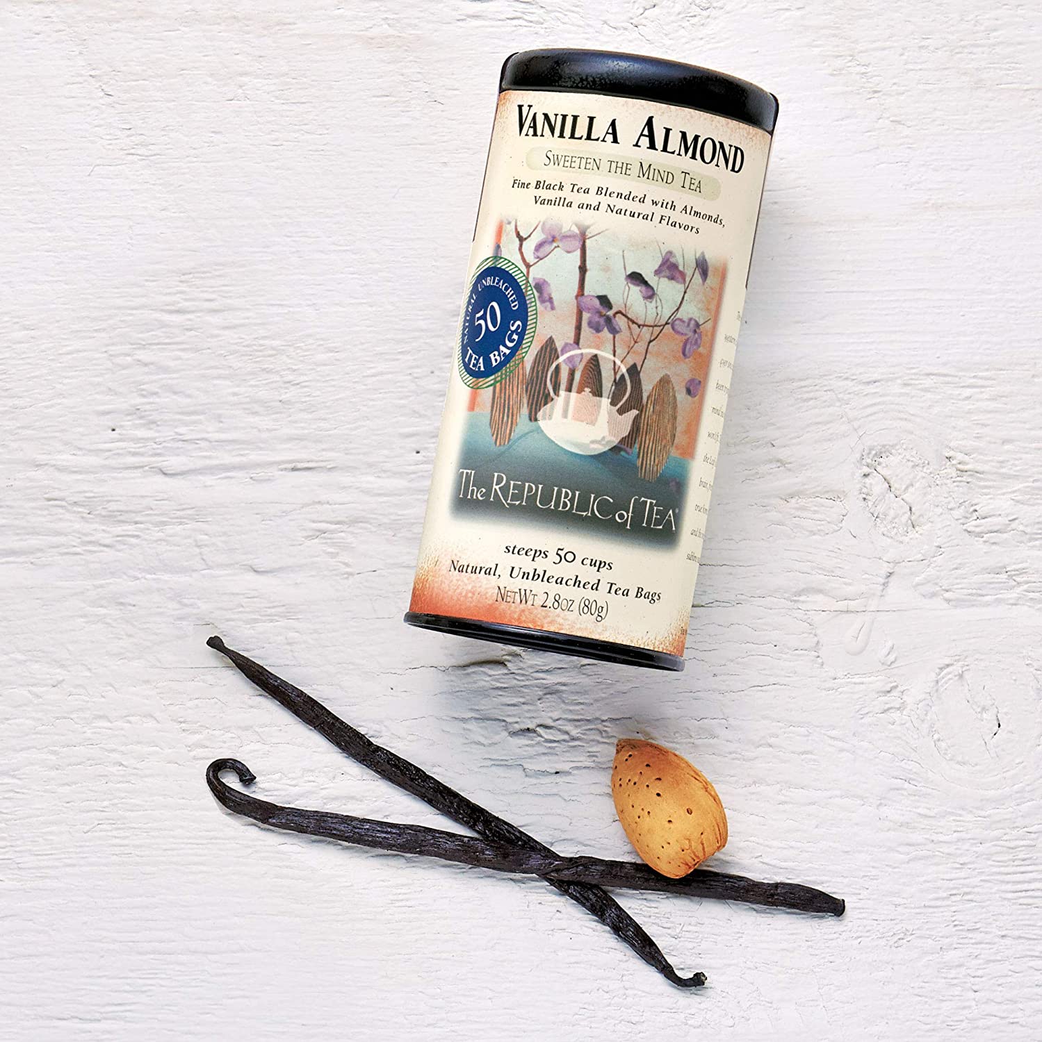 The Republic of Tea. Vanilla Almond Black Tea. Caffeinated. 50 Count