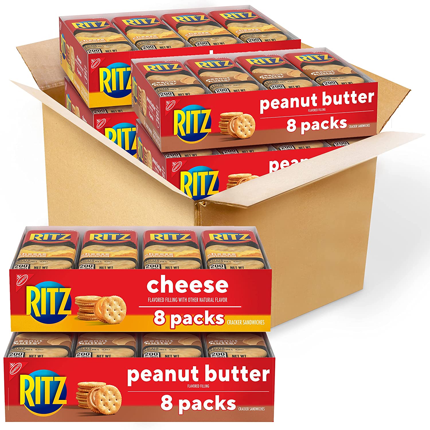 RITZ Peanut Butter Sandwich Cracker Snacks. 32 Snack Packs