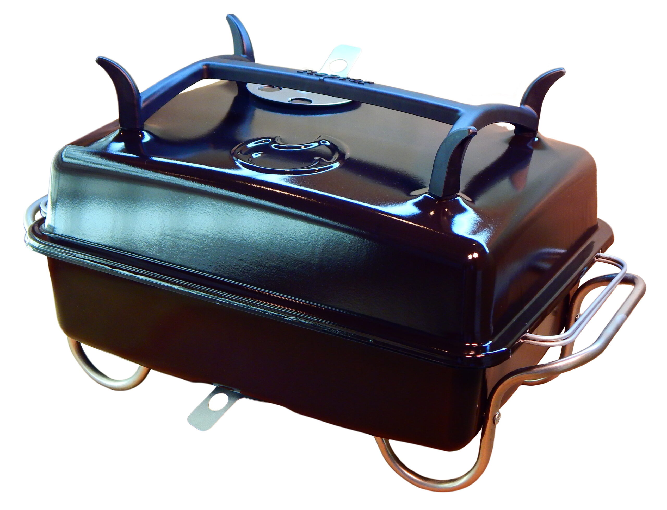 Raptor Grilling - Optimized Portable Charcoal Grill Smoker - Barbecue for Camping. Tailgating & Travel – Go Anywhere With This Tabletop Outdoor BBQ Cooker and Char-Grill. Broil. Smoke or Hibachi-BLACK