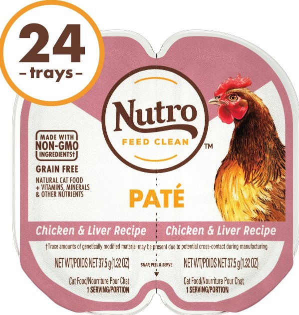 Nutro Perfect Portions Grain-Free Chicken & Liver Paté Recipe Cat Food Trays 2.6-oz case of 24