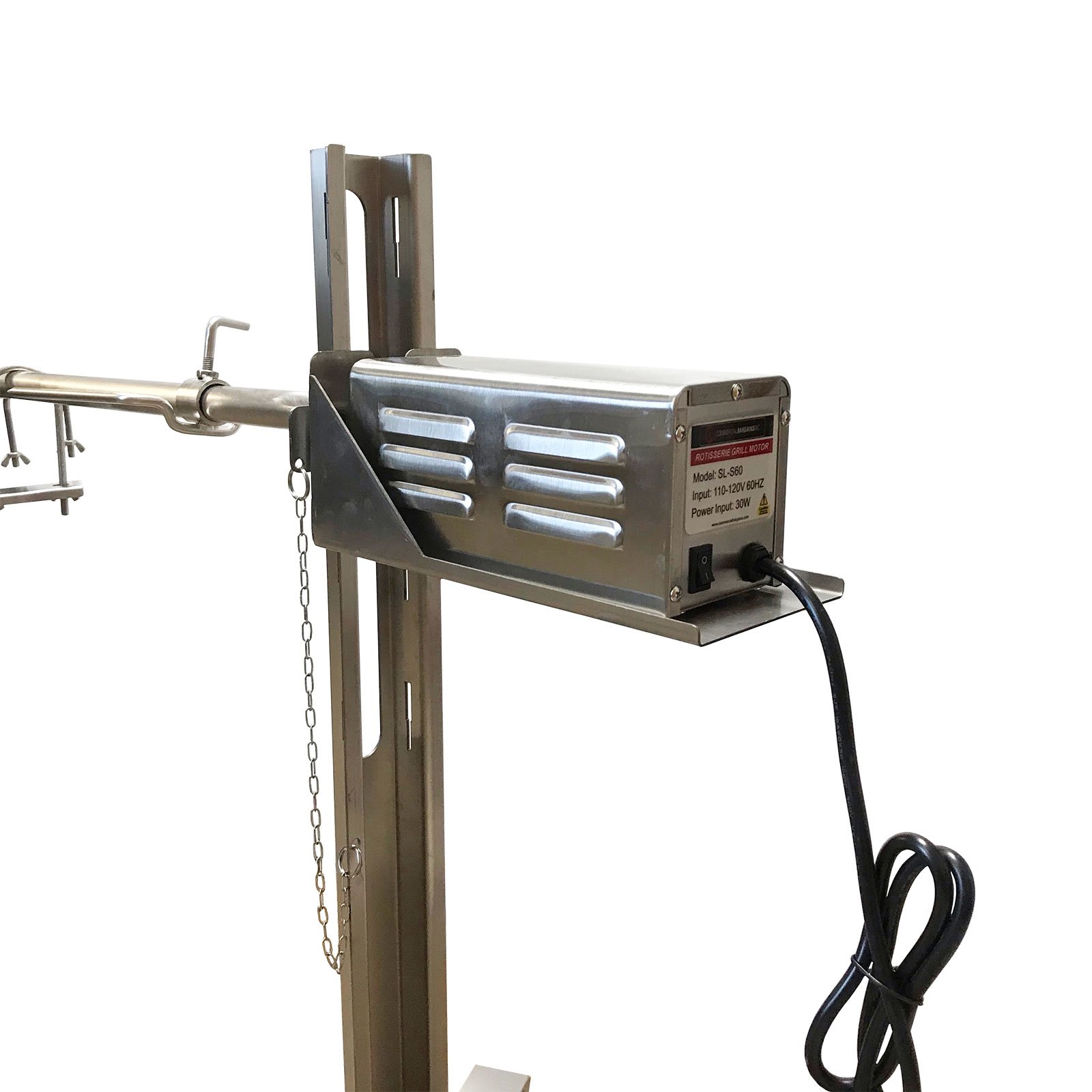 Rotisserie Grill Stainless Steel Outdoor Campfire Cooking Tripod Roaster With 30 Watt Motor (CB-PIGR-TKIT60)