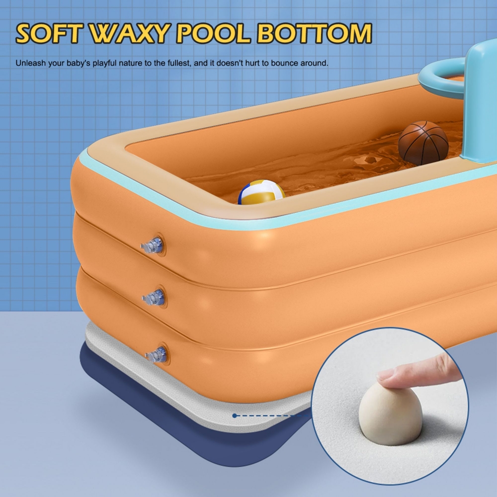 Children-s Swimming Pool. Inflatable Swimming Pool with Basketball Stand
